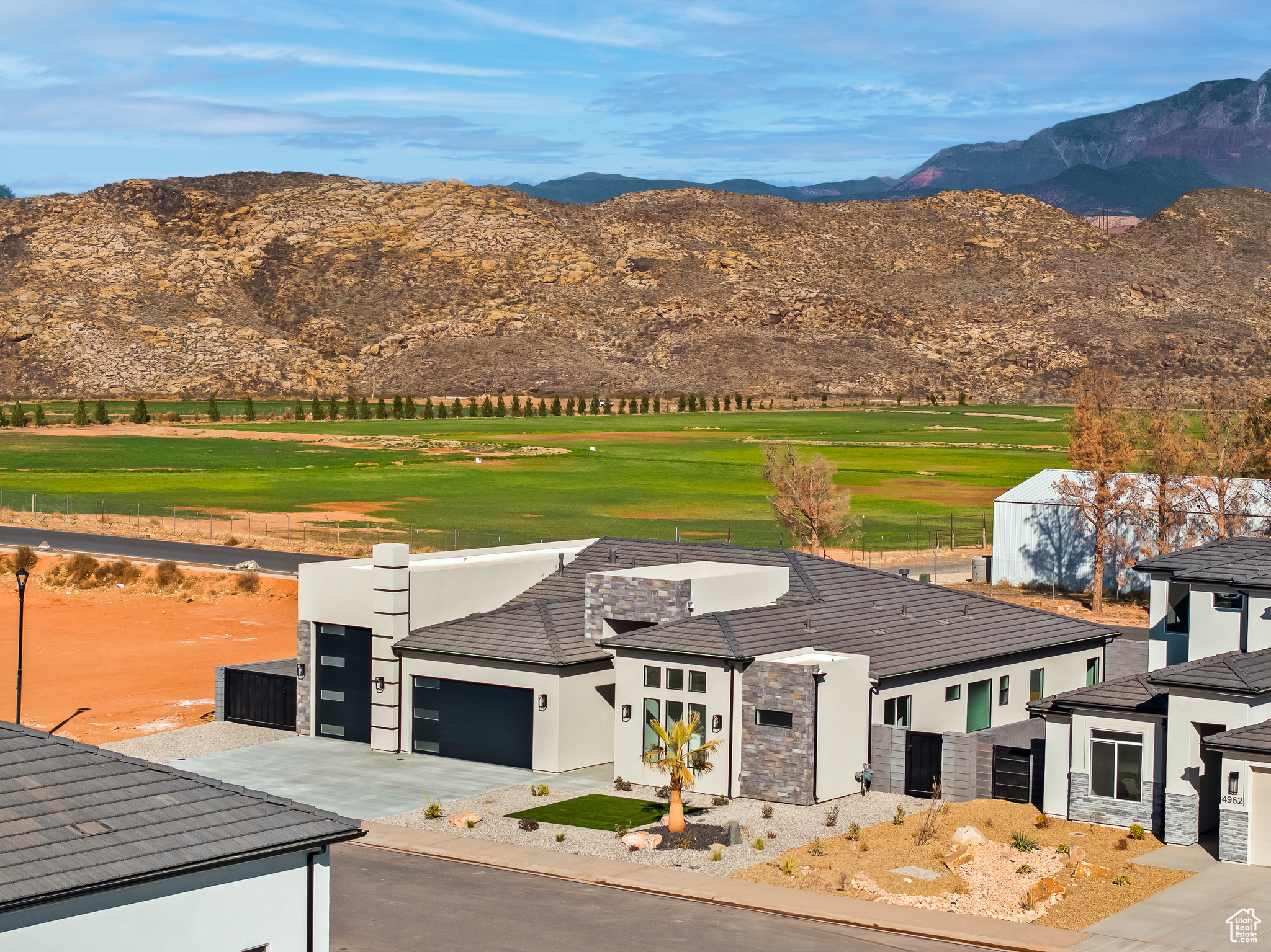 Mountain view with view of golf course