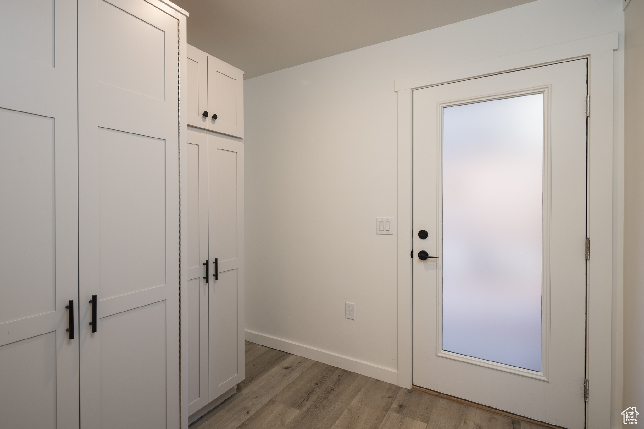 Doorway featuring light hardwood / wood-style floors