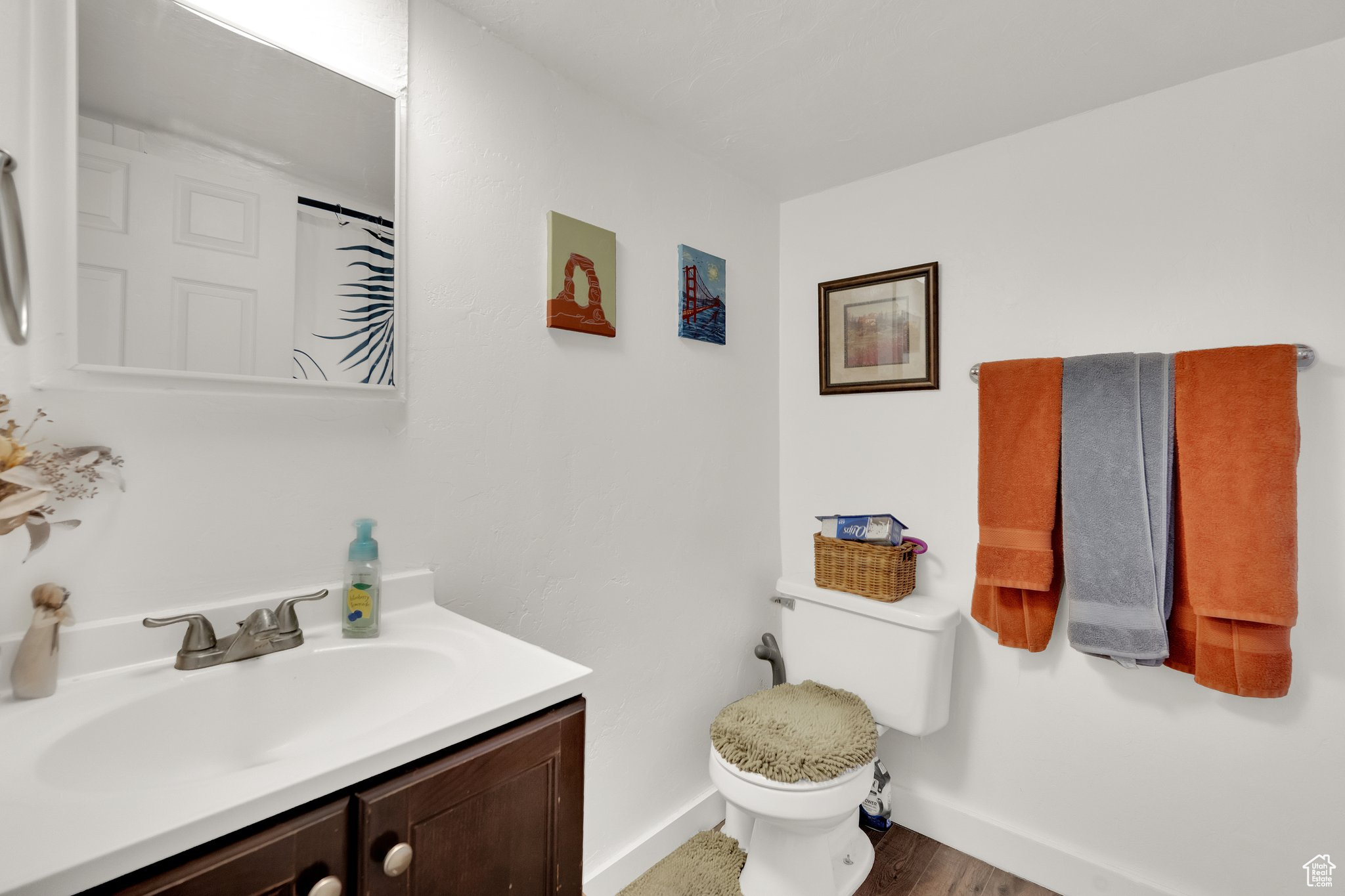 Bathroom with vanity and toilet
