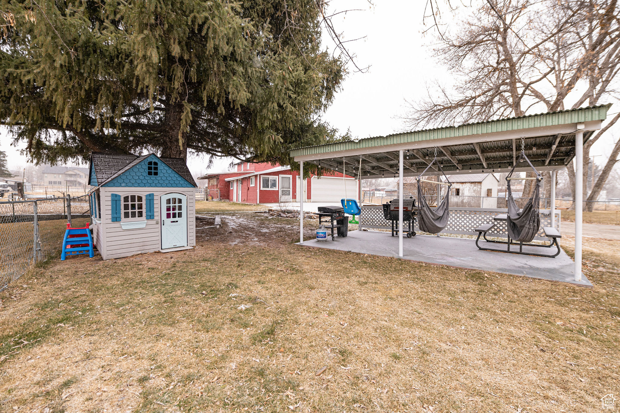 View of yard featuring covered patio