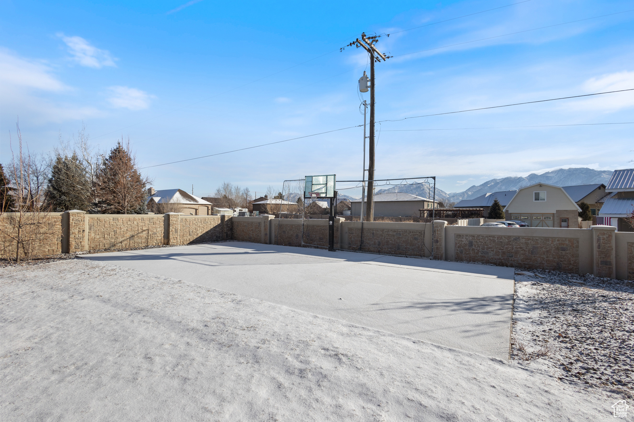 Exterior space featuring a mountain view