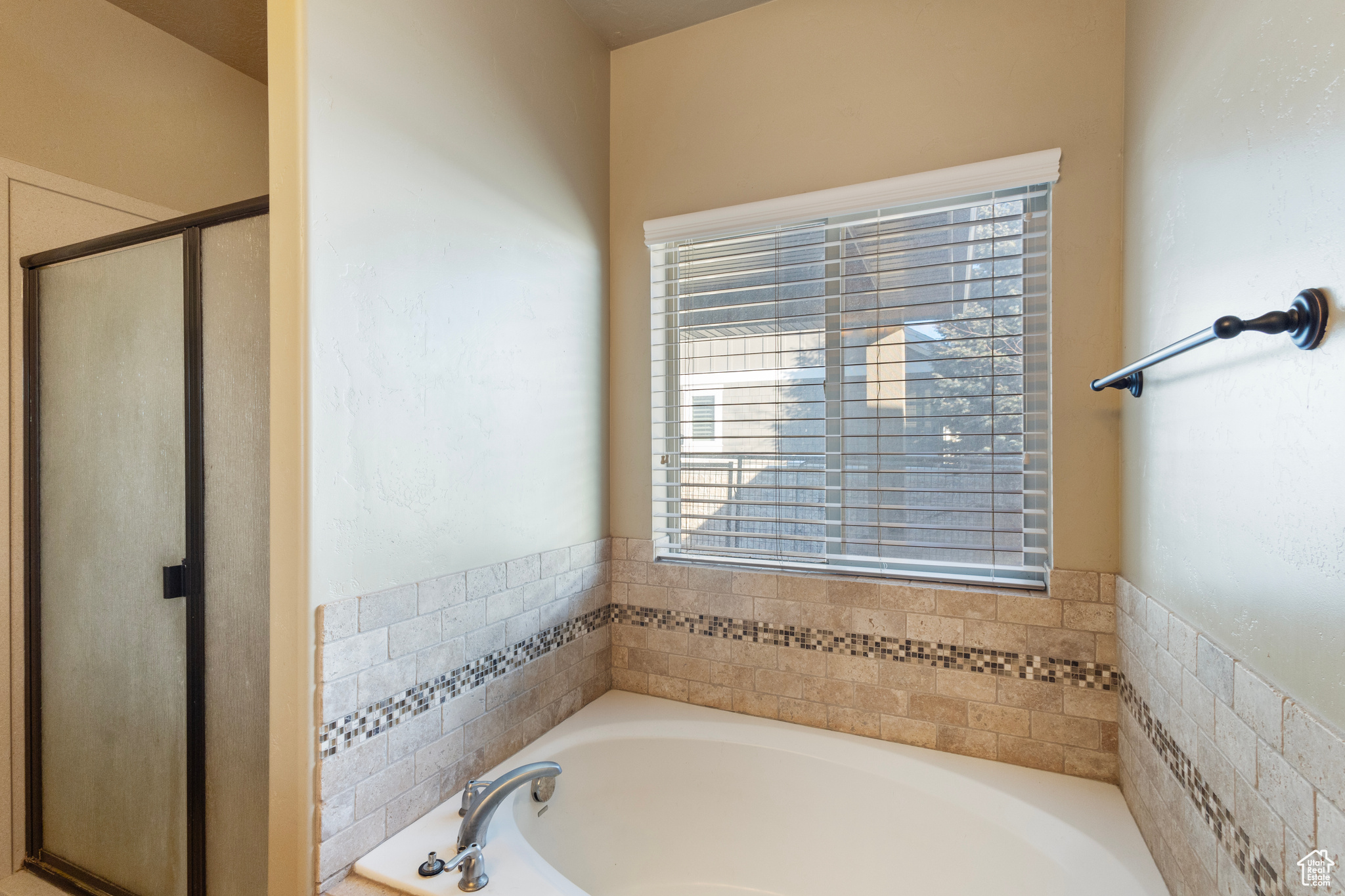 Bathroom with plus walk in shower