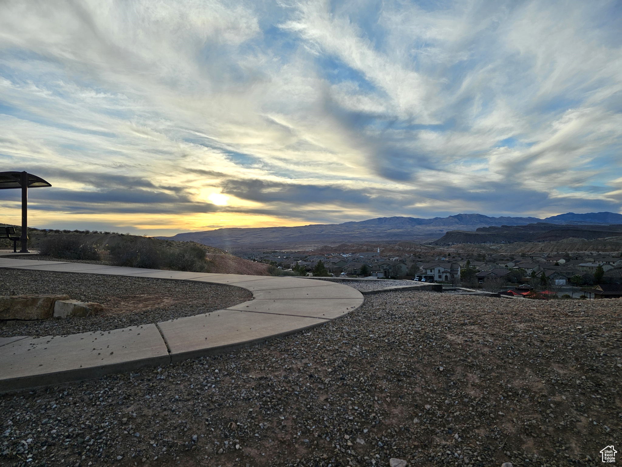 Exterior space featuring a mountain view