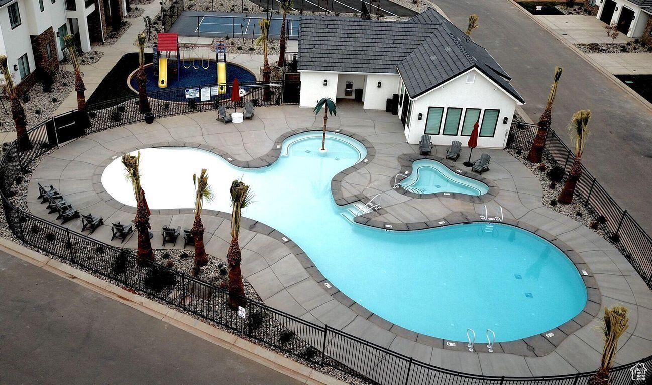 View of pool with a patio