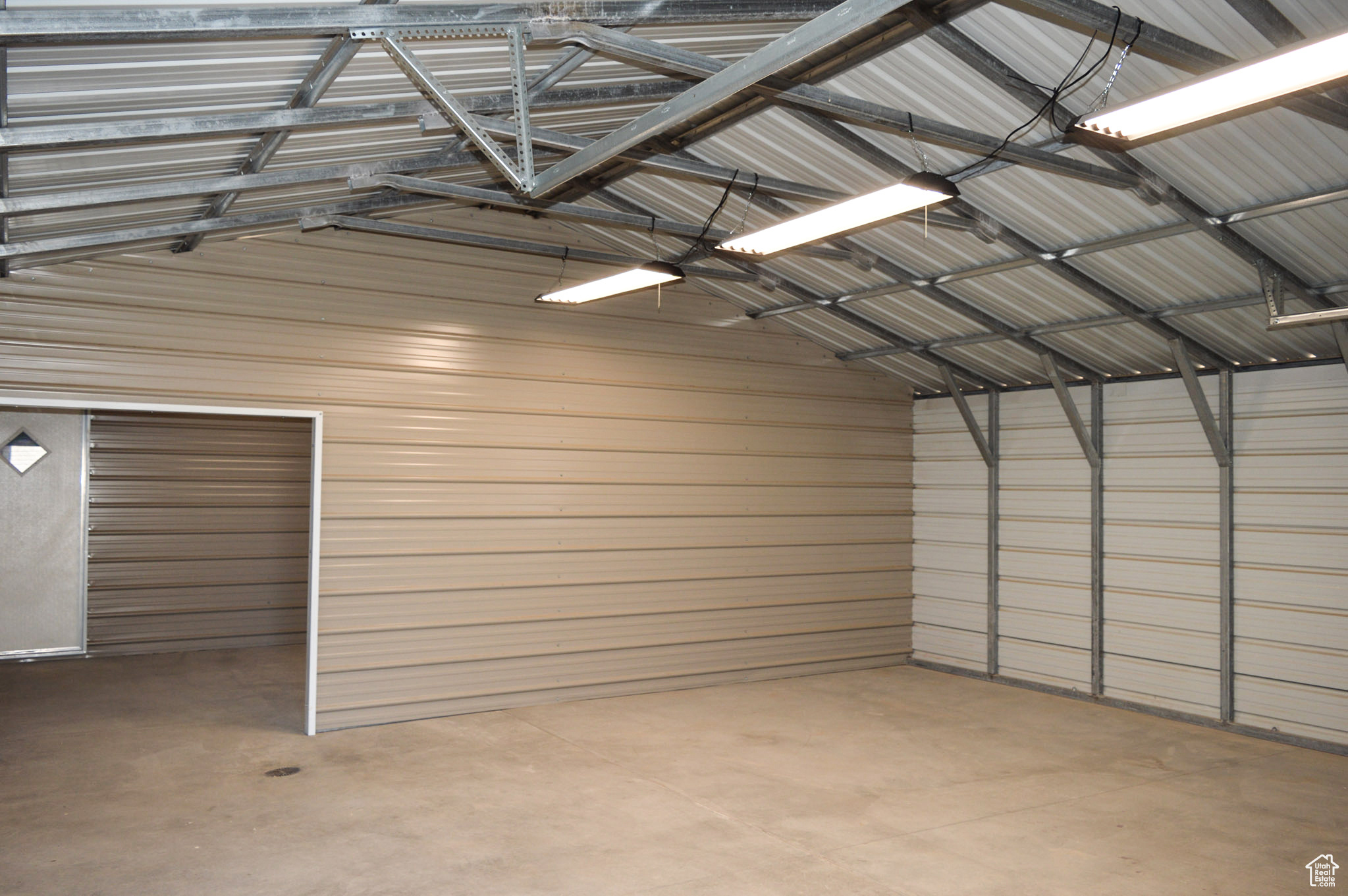 Garage features 3 sections for lots of storage