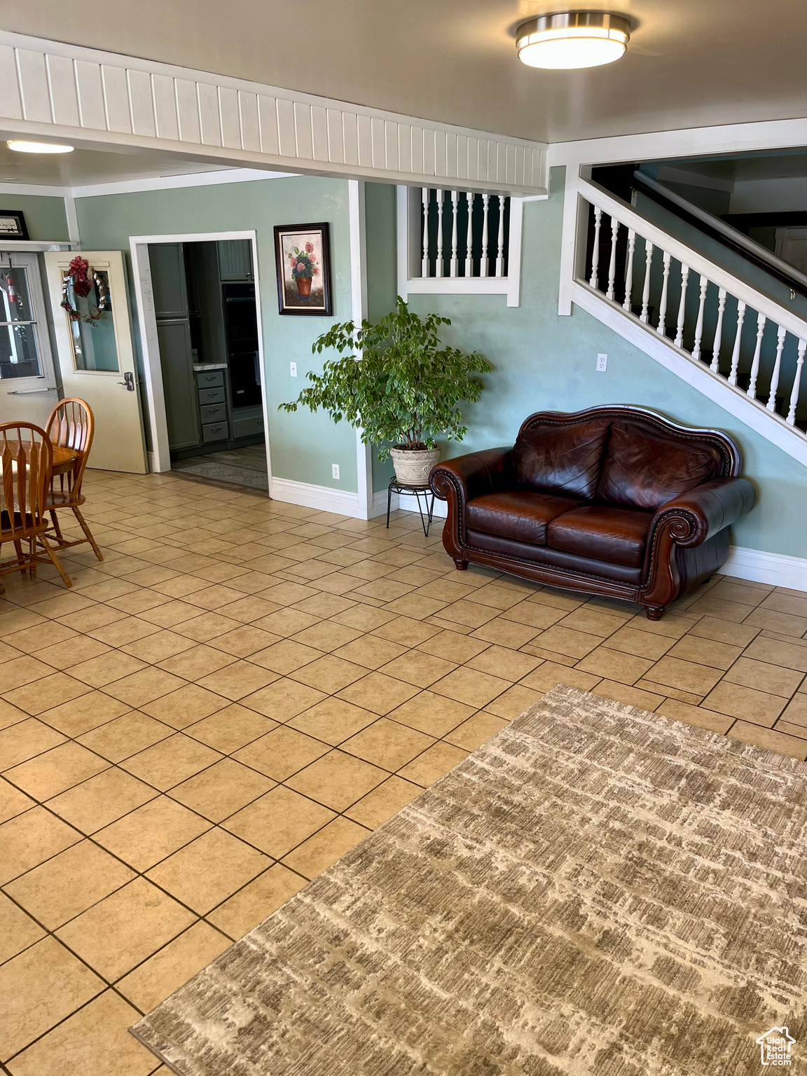 View of tiled living room