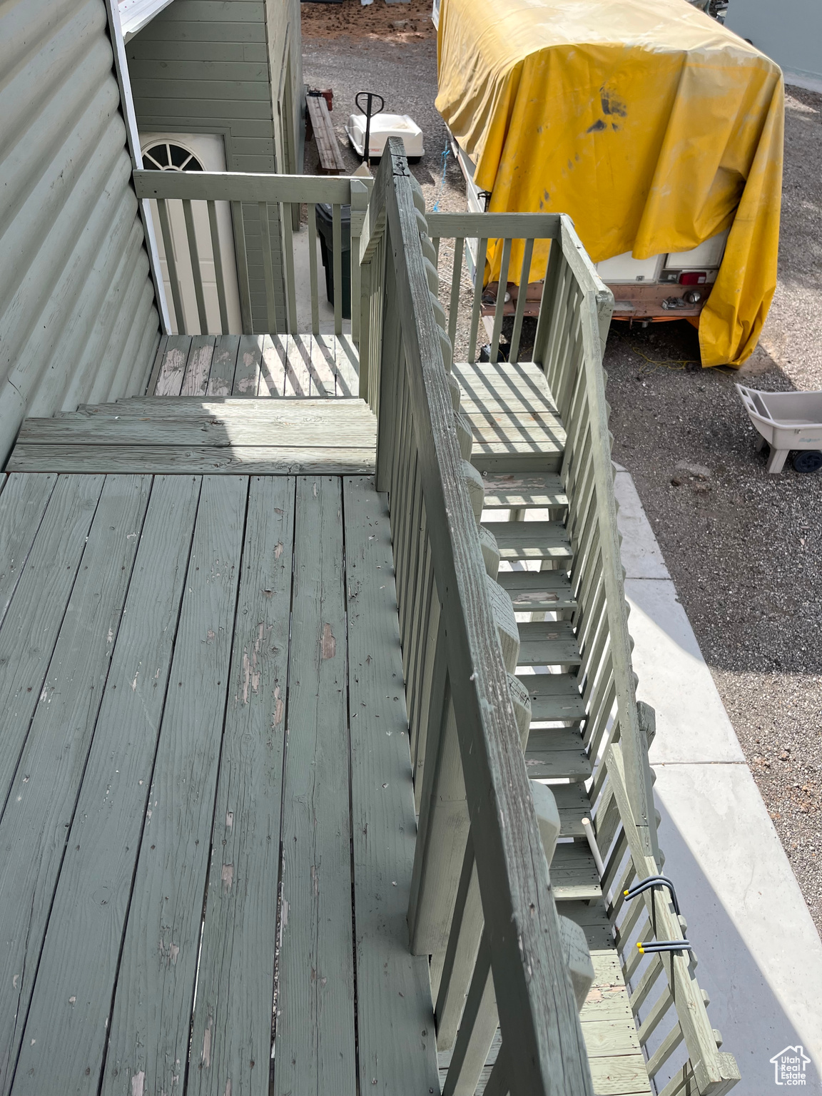 View of wooden deck