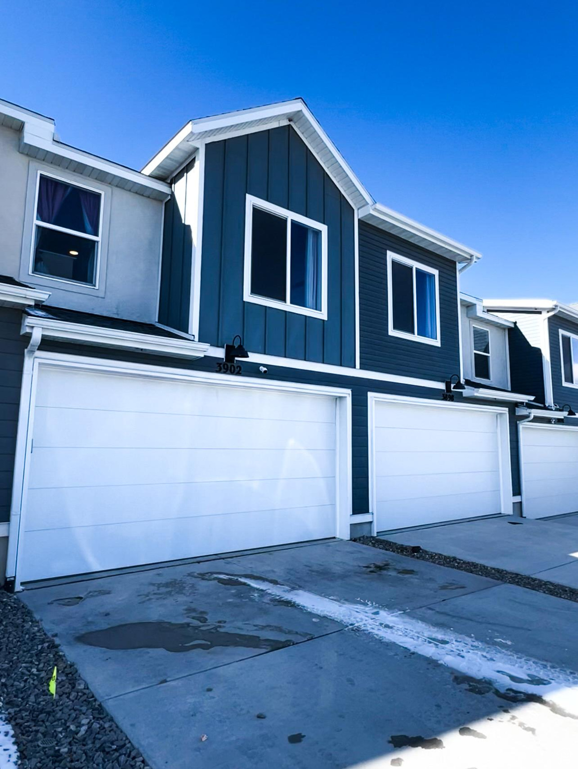 Exterior space with a garage
