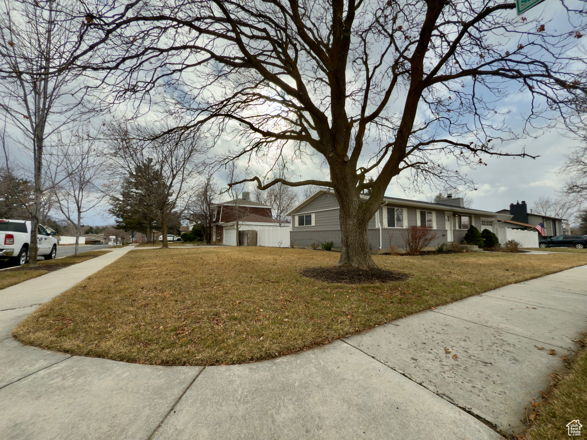 Corner lot with mature trees