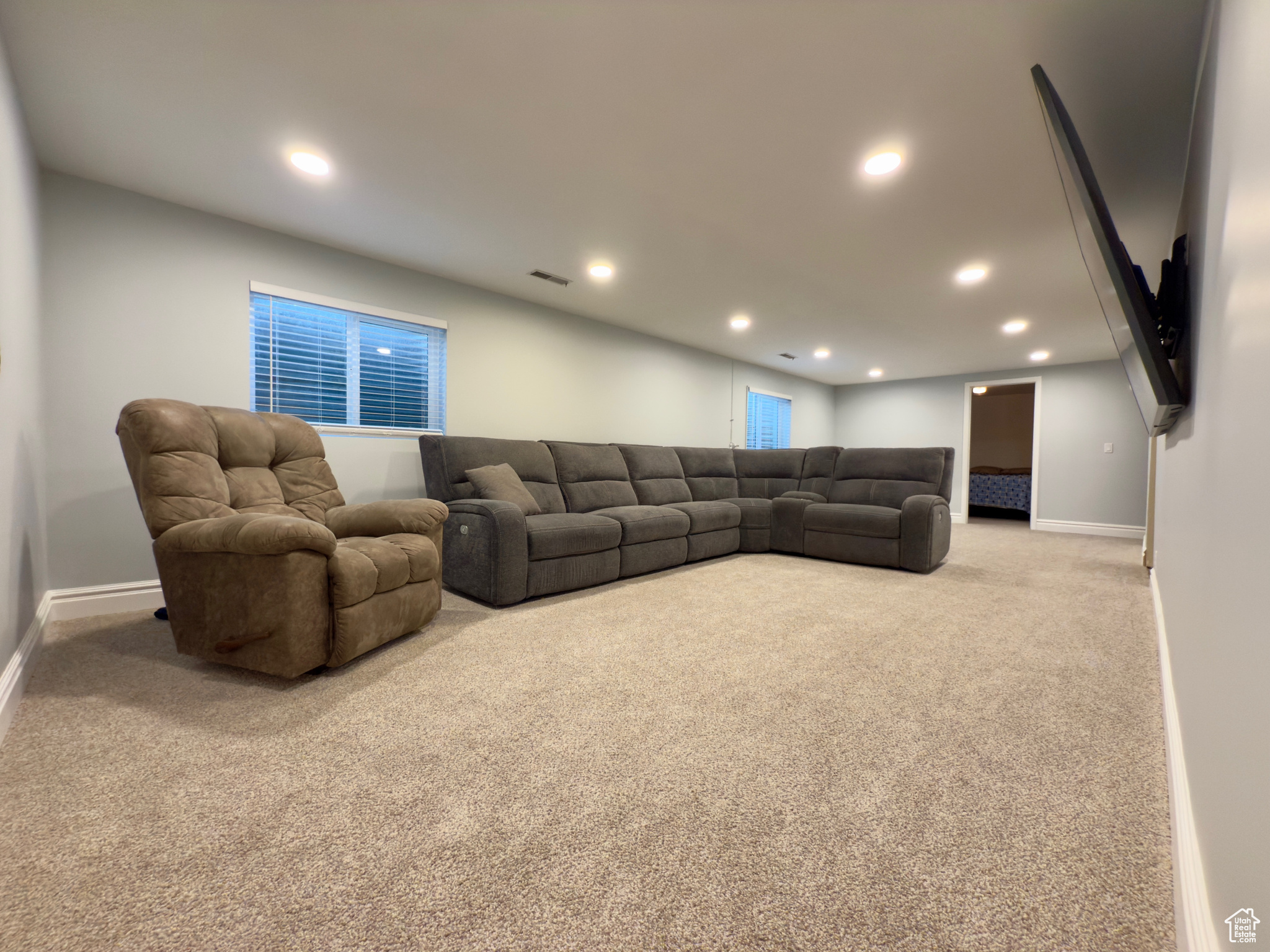 Large & open family room in the basement