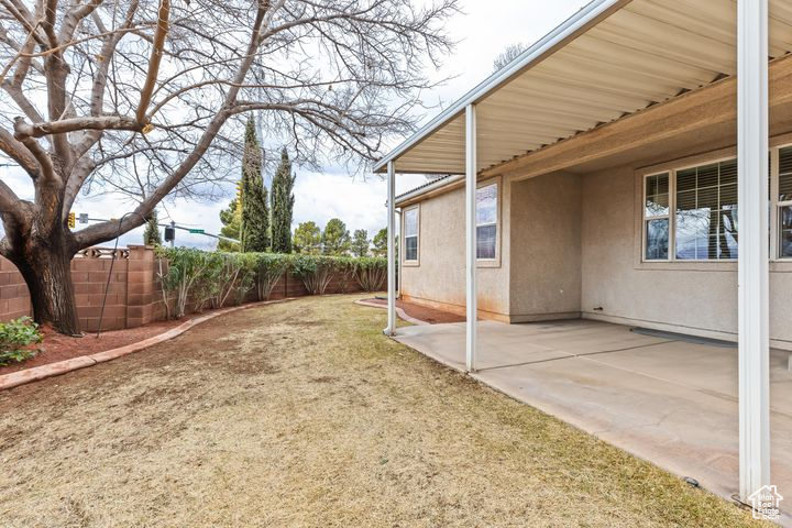 View of yard featuring a patio