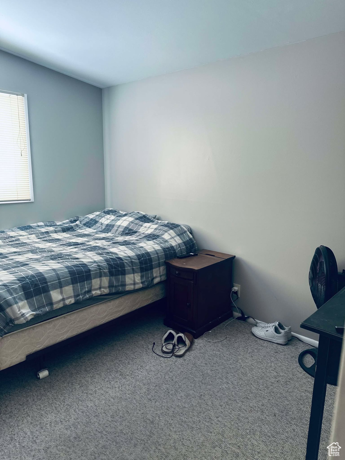Bedroom with carpet floors