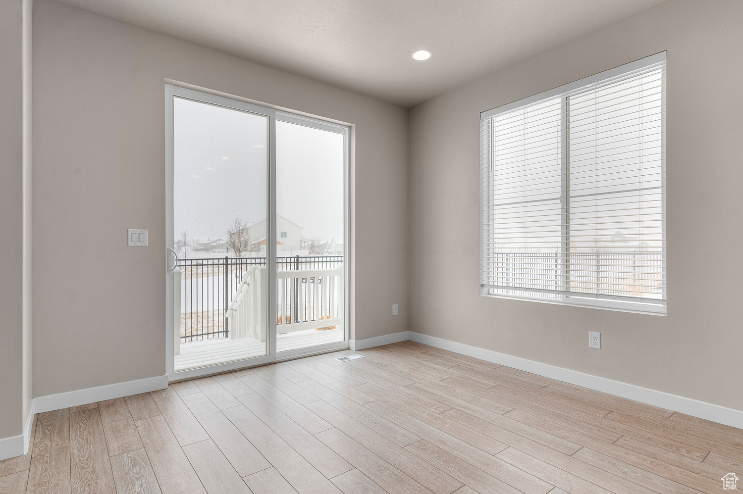 Empty room featuring light hardwood / wood-style floors