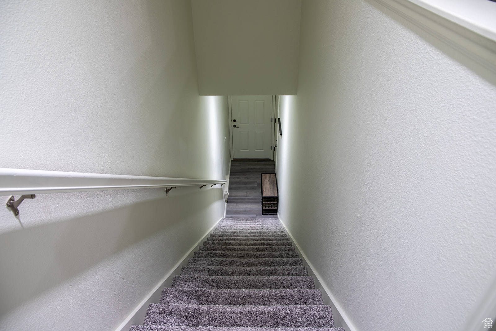 Staircase with carpet flooring