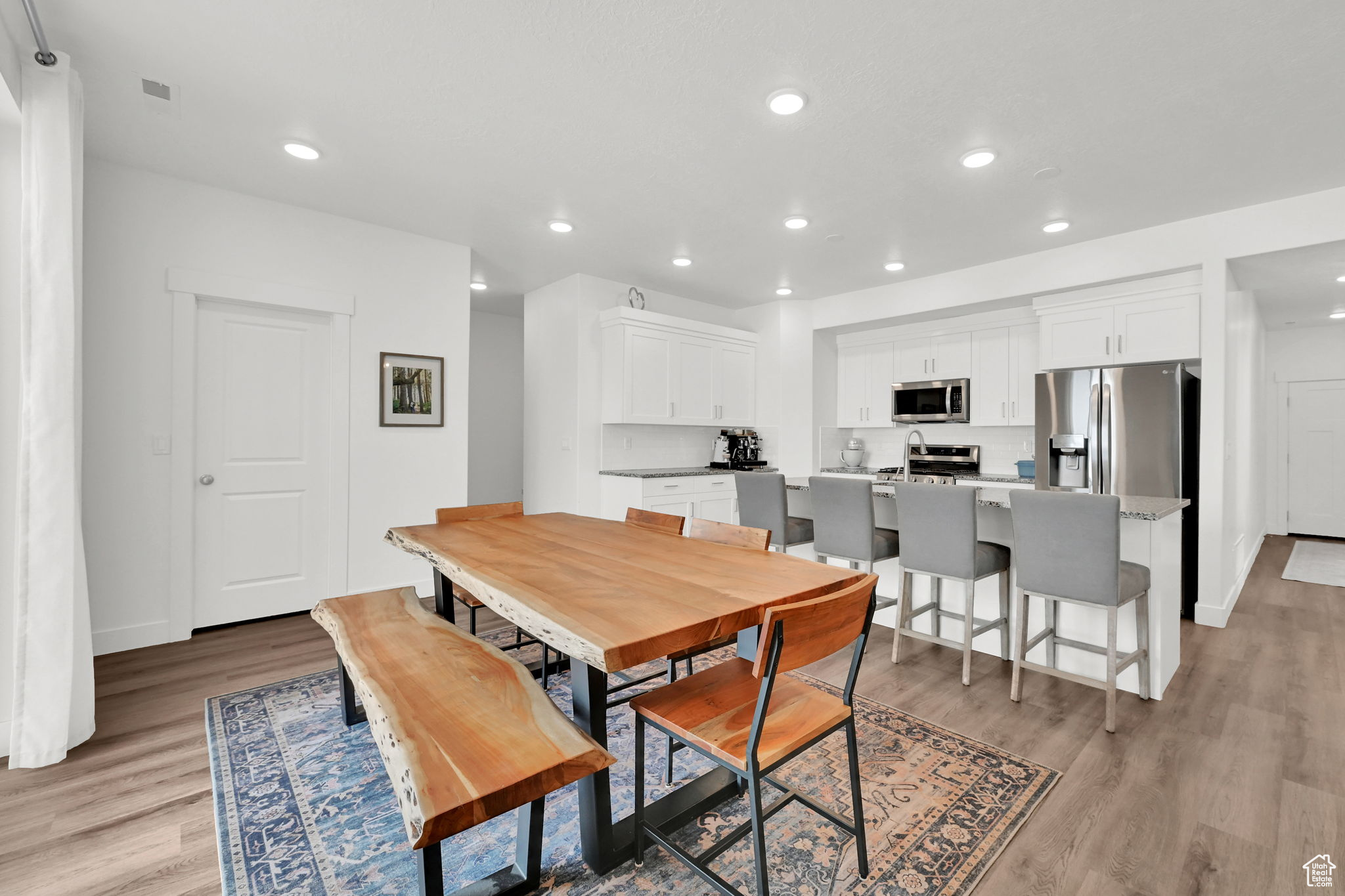Dining room featuring light hardwood / wood-style flooring