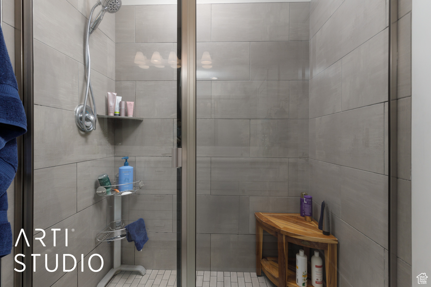 Bathroom featuring an enclosed shower
