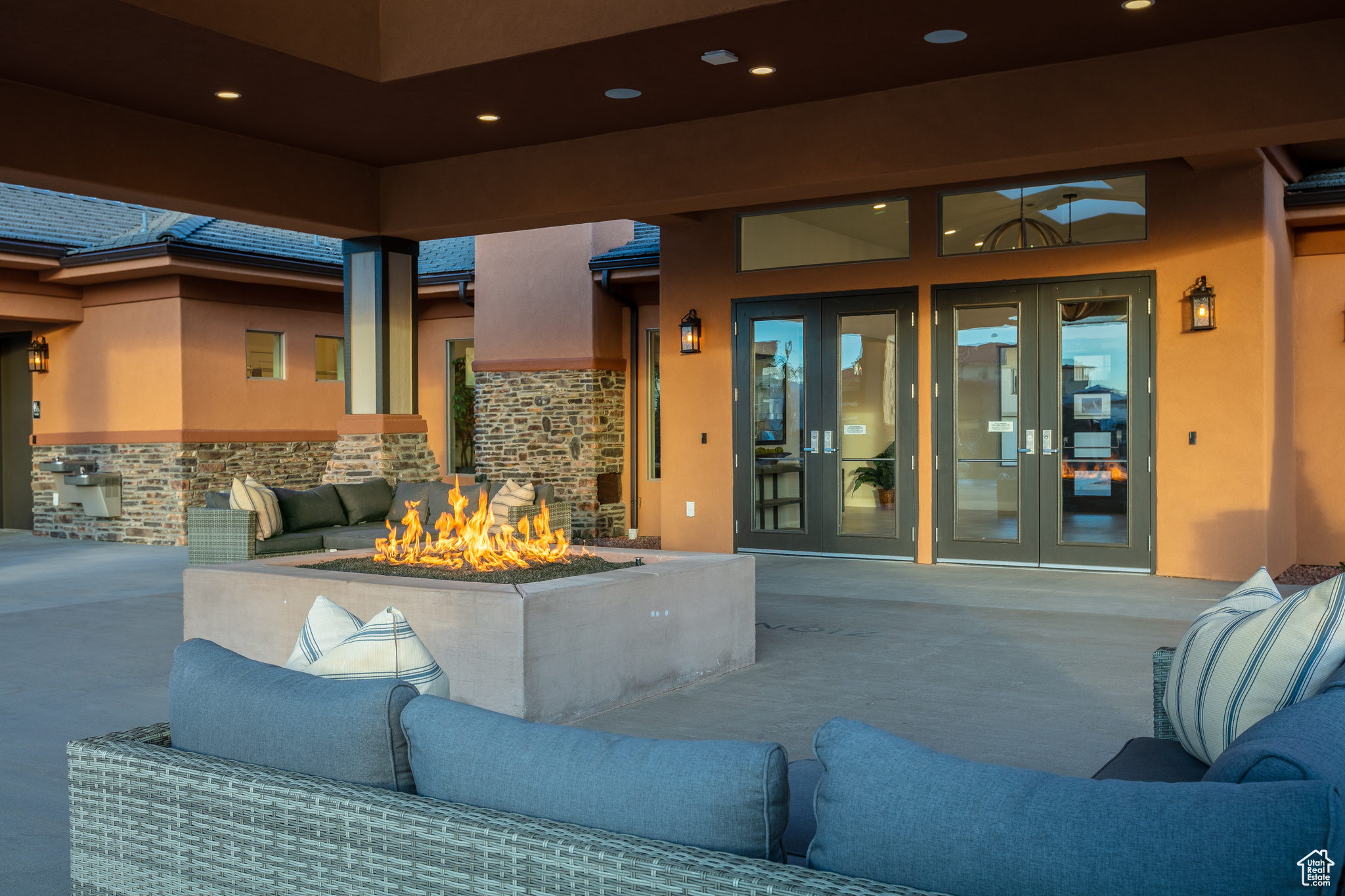 Property entrance with a patio and french doors