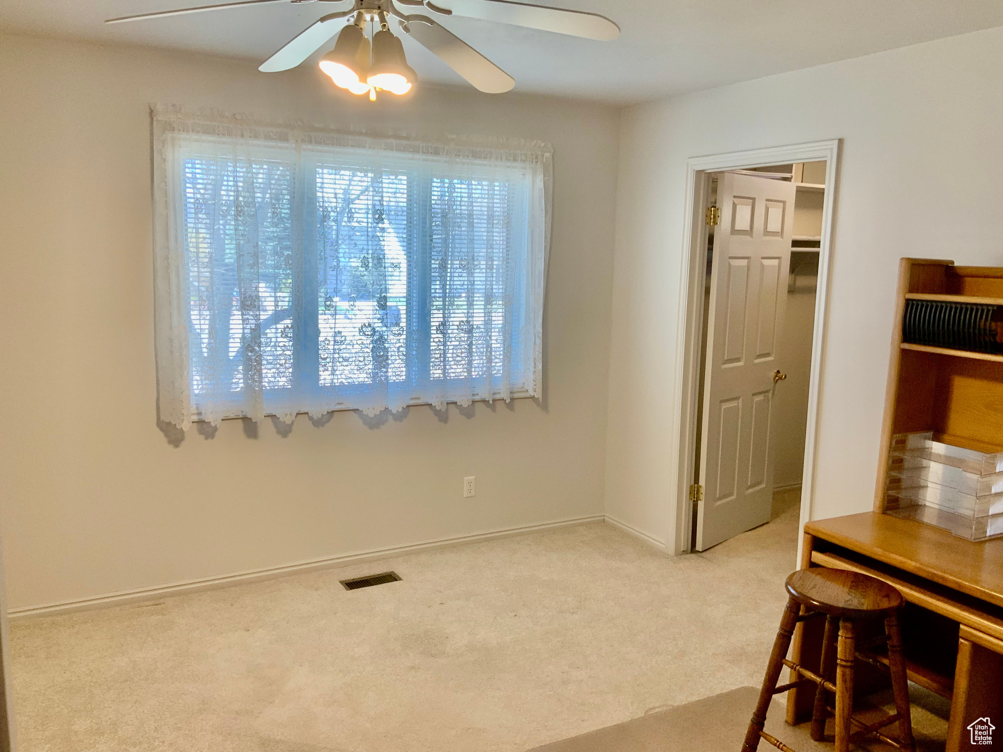Interior space with ceiling fan