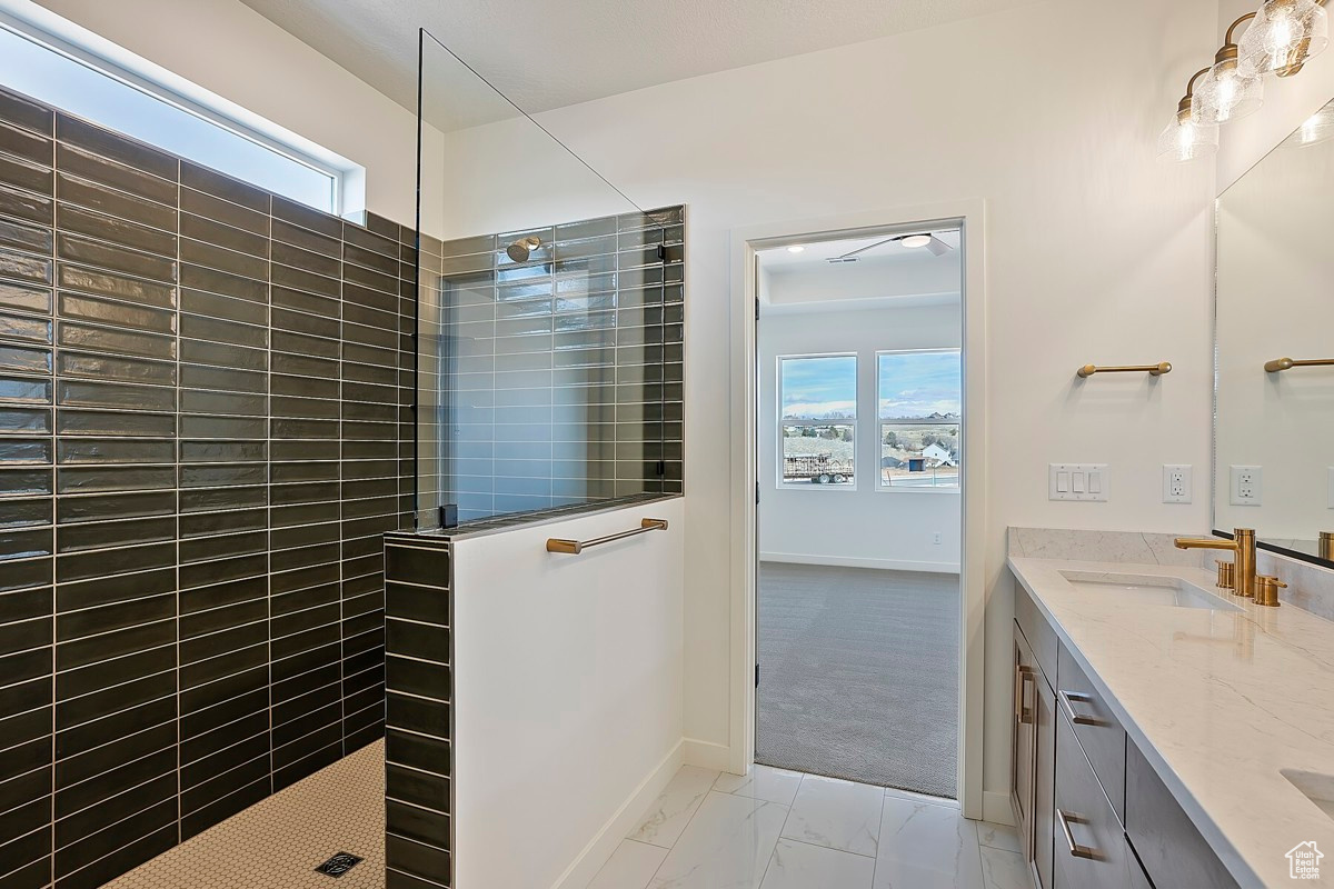 Spa-like primary bathroom with Super Shower.