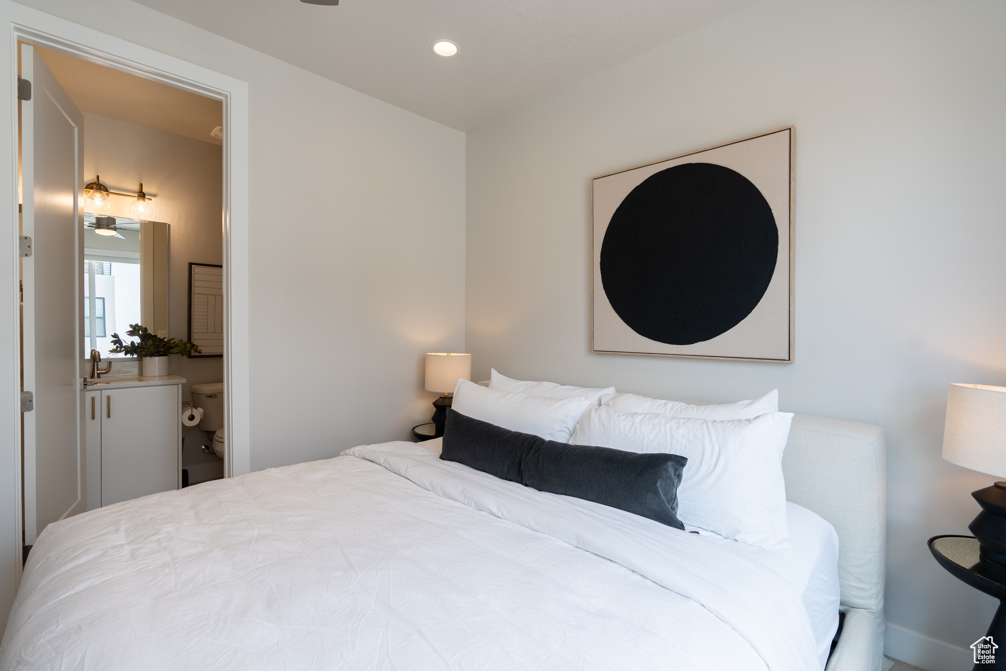 Bedroom featuring connected bathroom