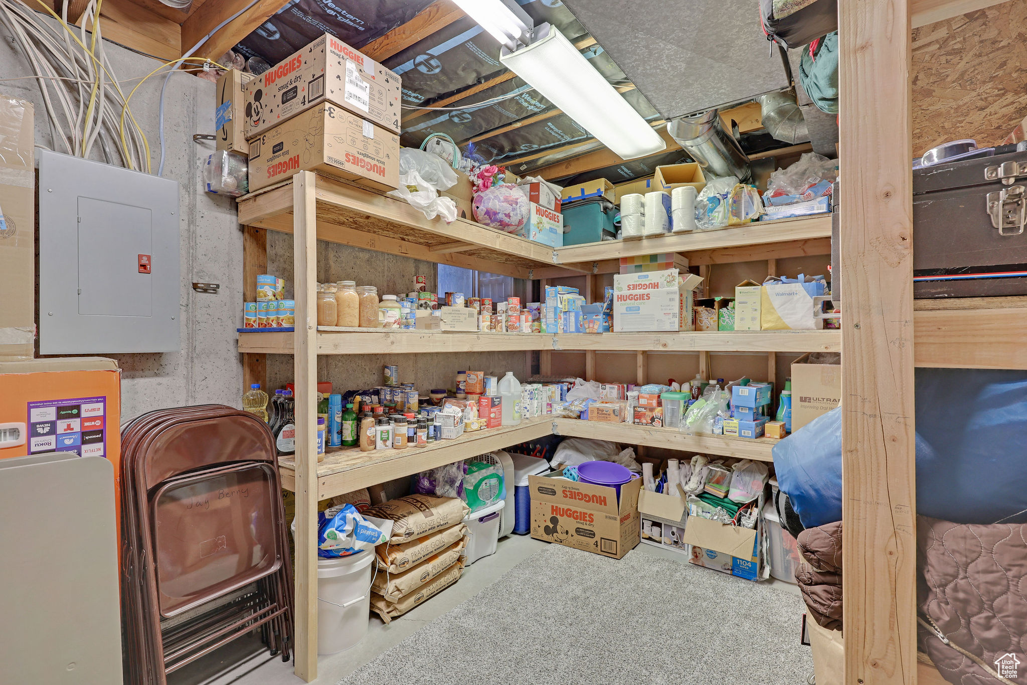 Storage room with electric panel
