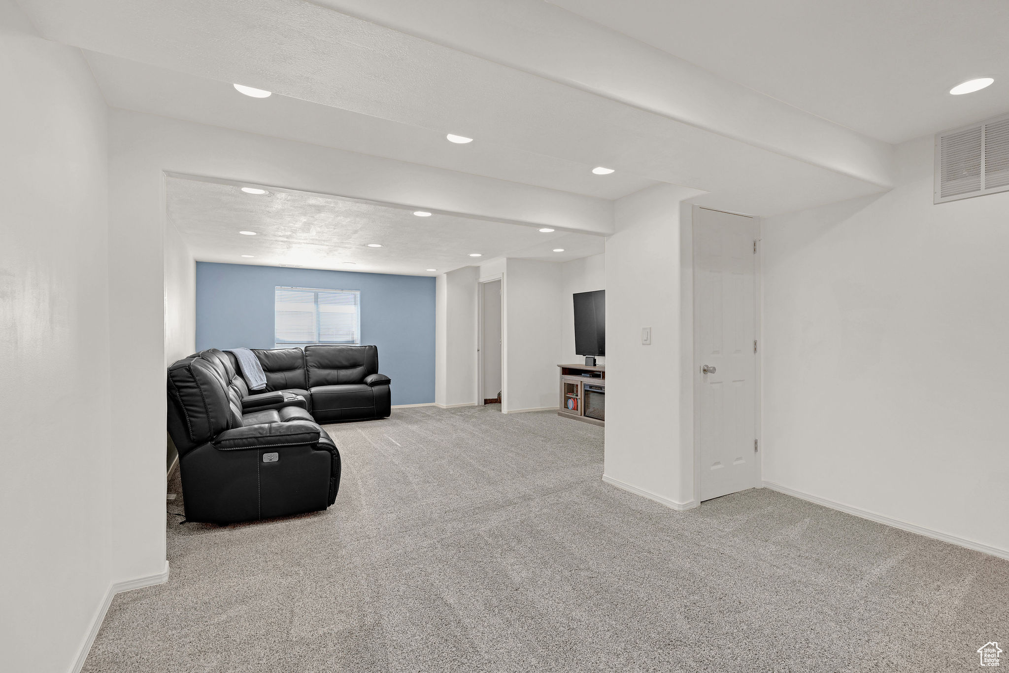 Family room with closet