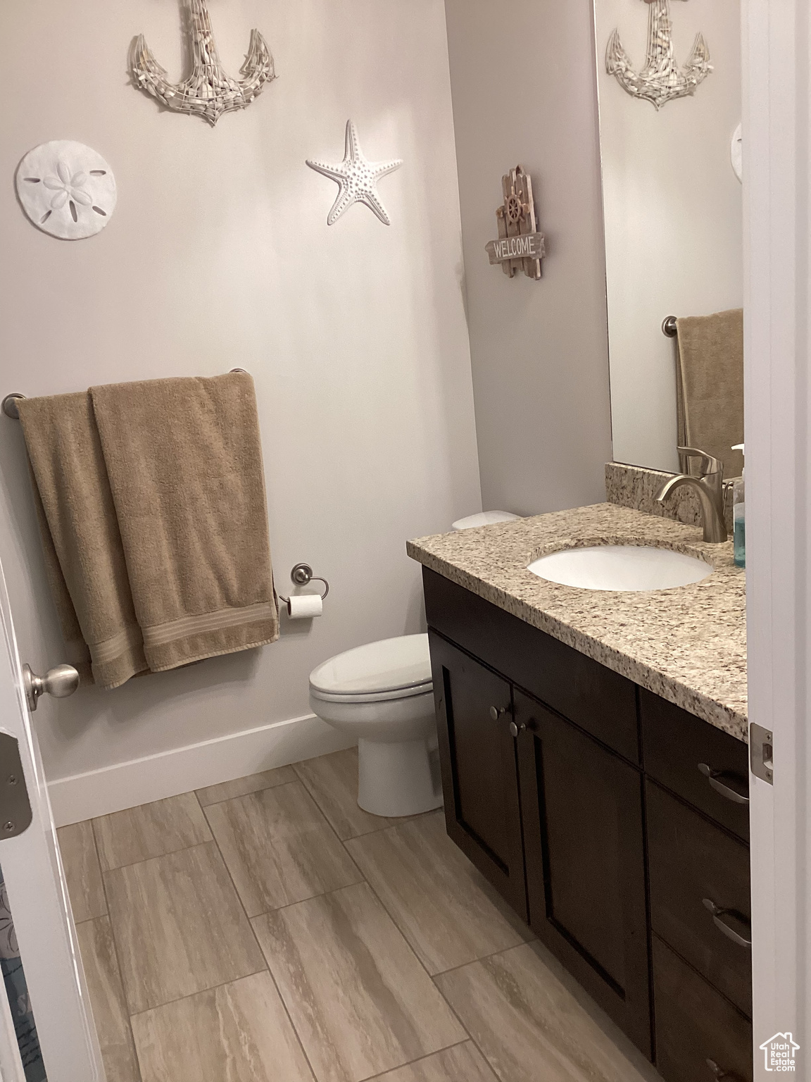 Bathroom with toilet and vanity