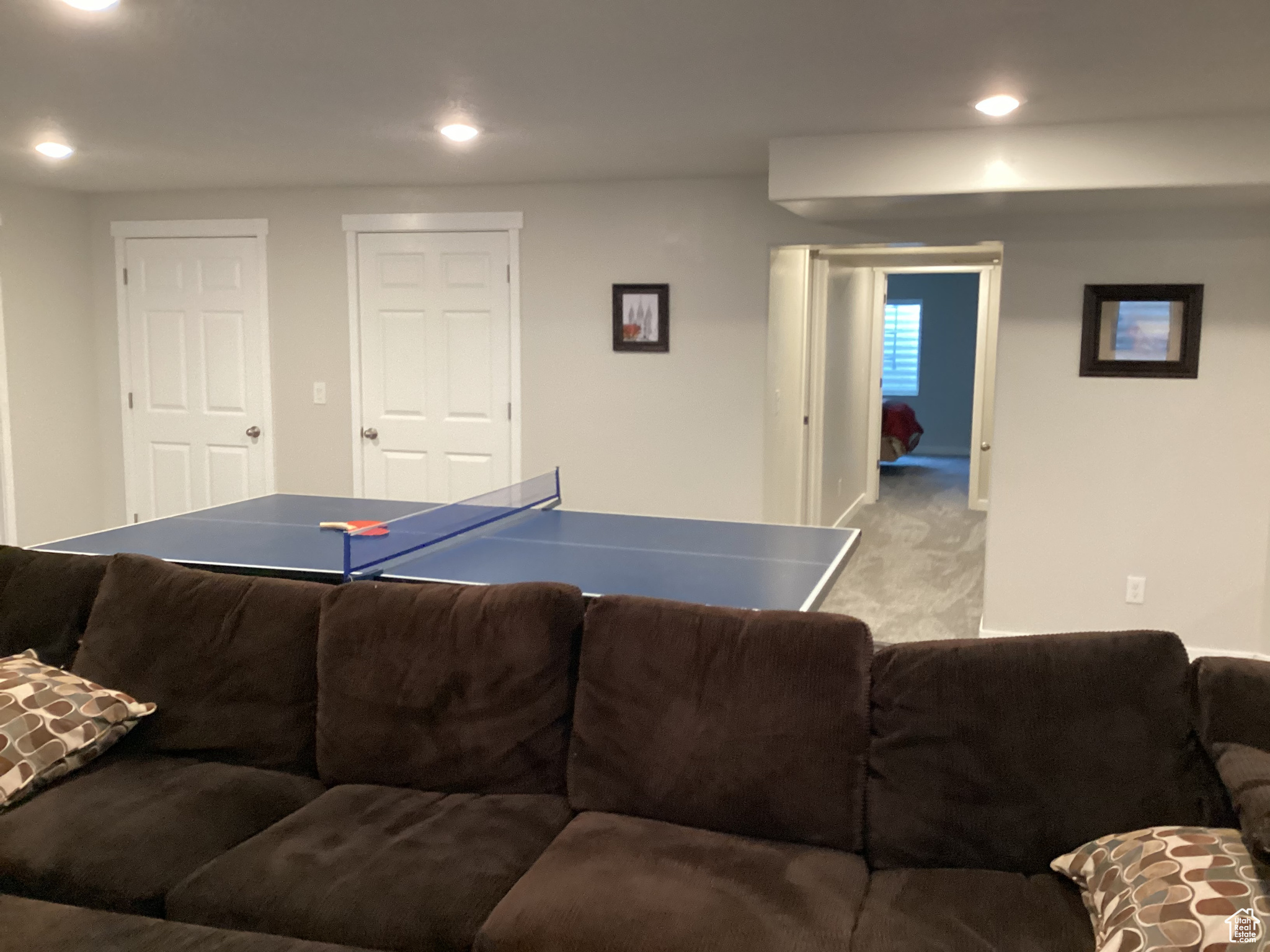 Playroom with light carpet