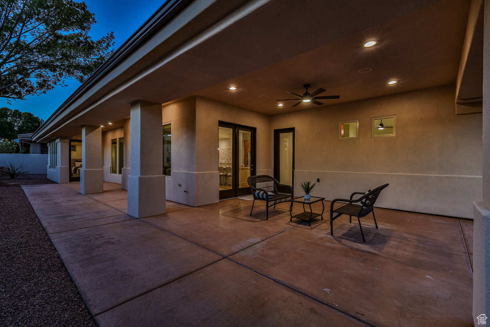 View of patio / terrace featuring ceiling fan