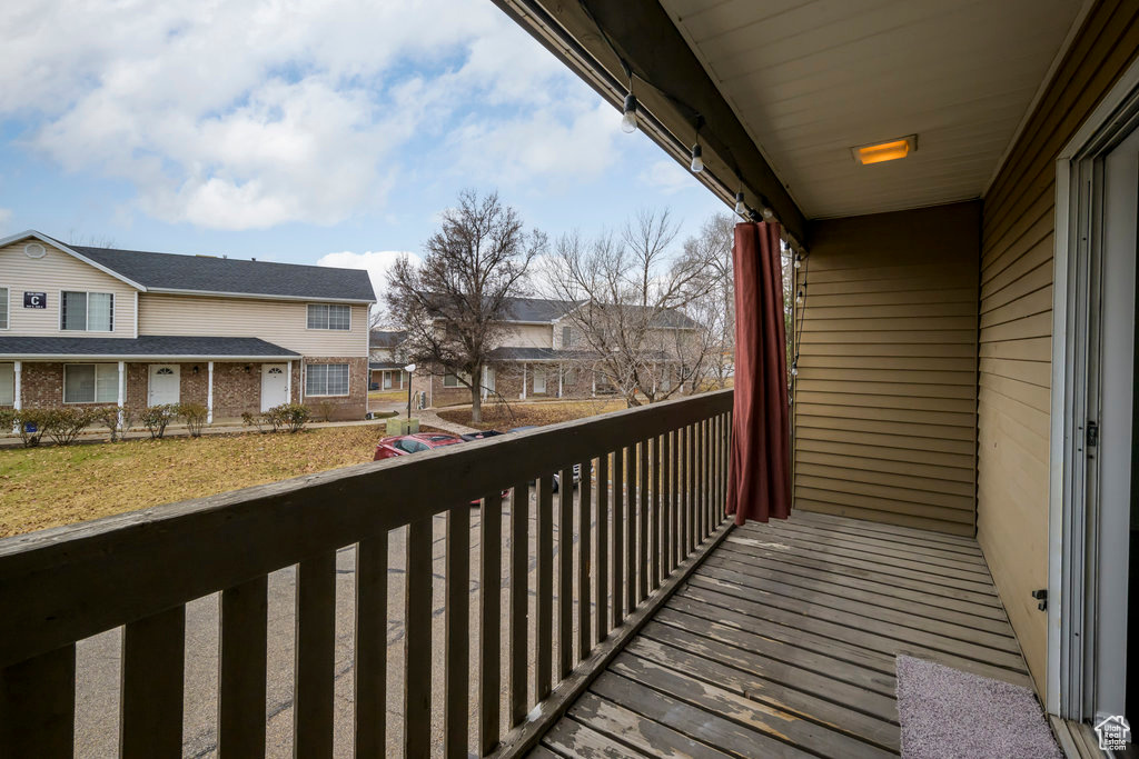 Balcony featuring a residential view