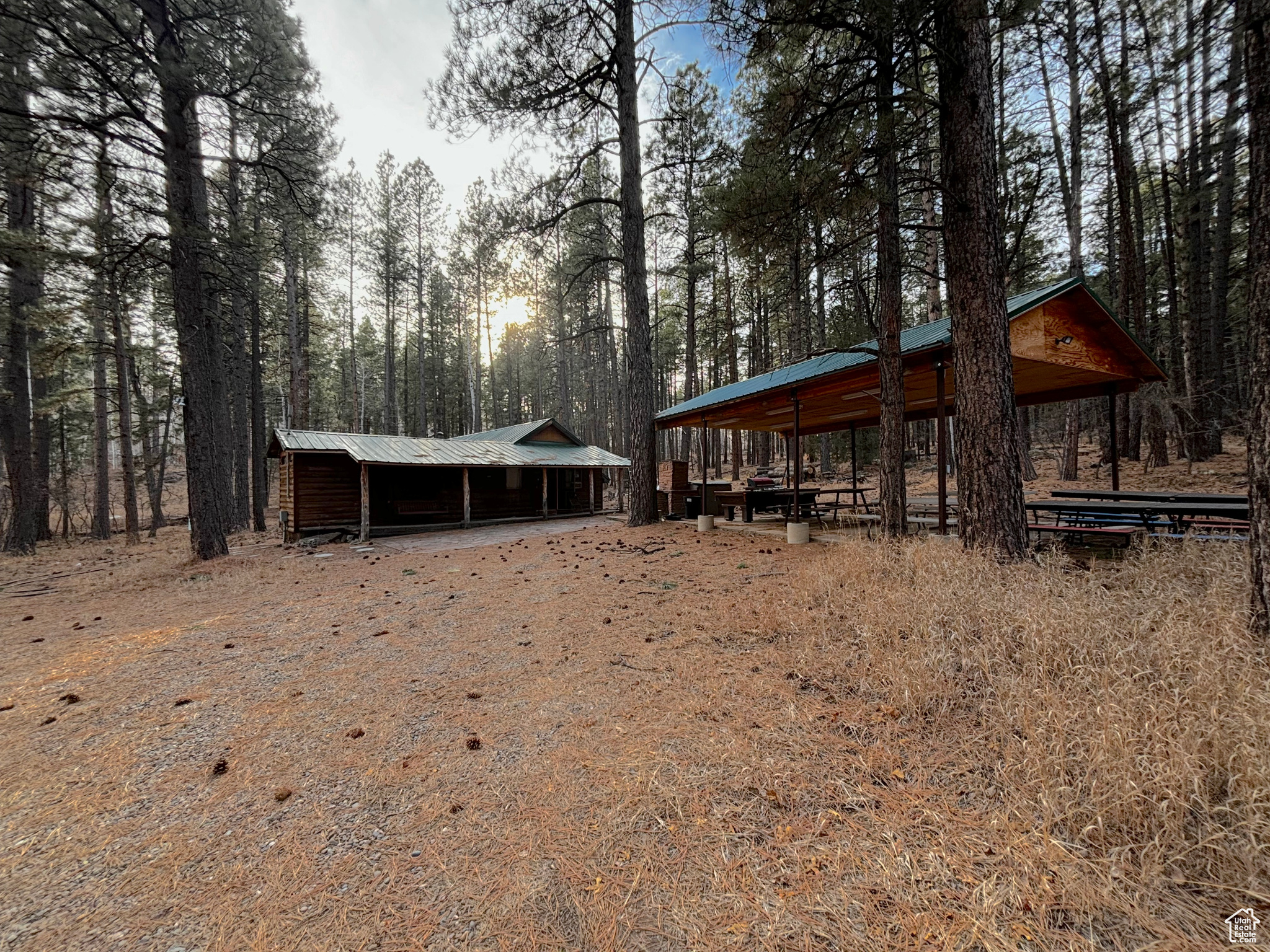 Exterior space featuring metal roof