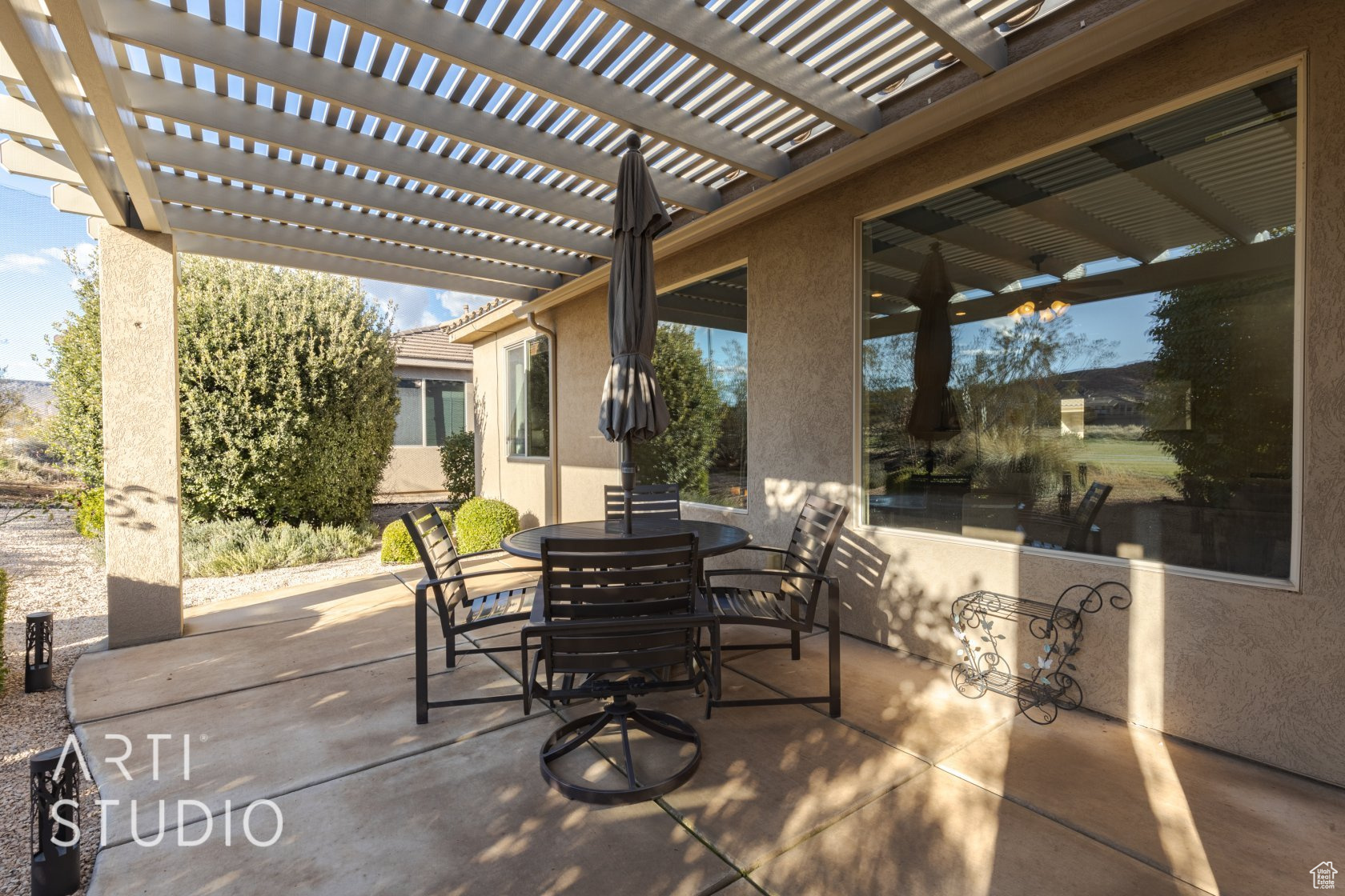 View of patio / terrace featuring a pergola
