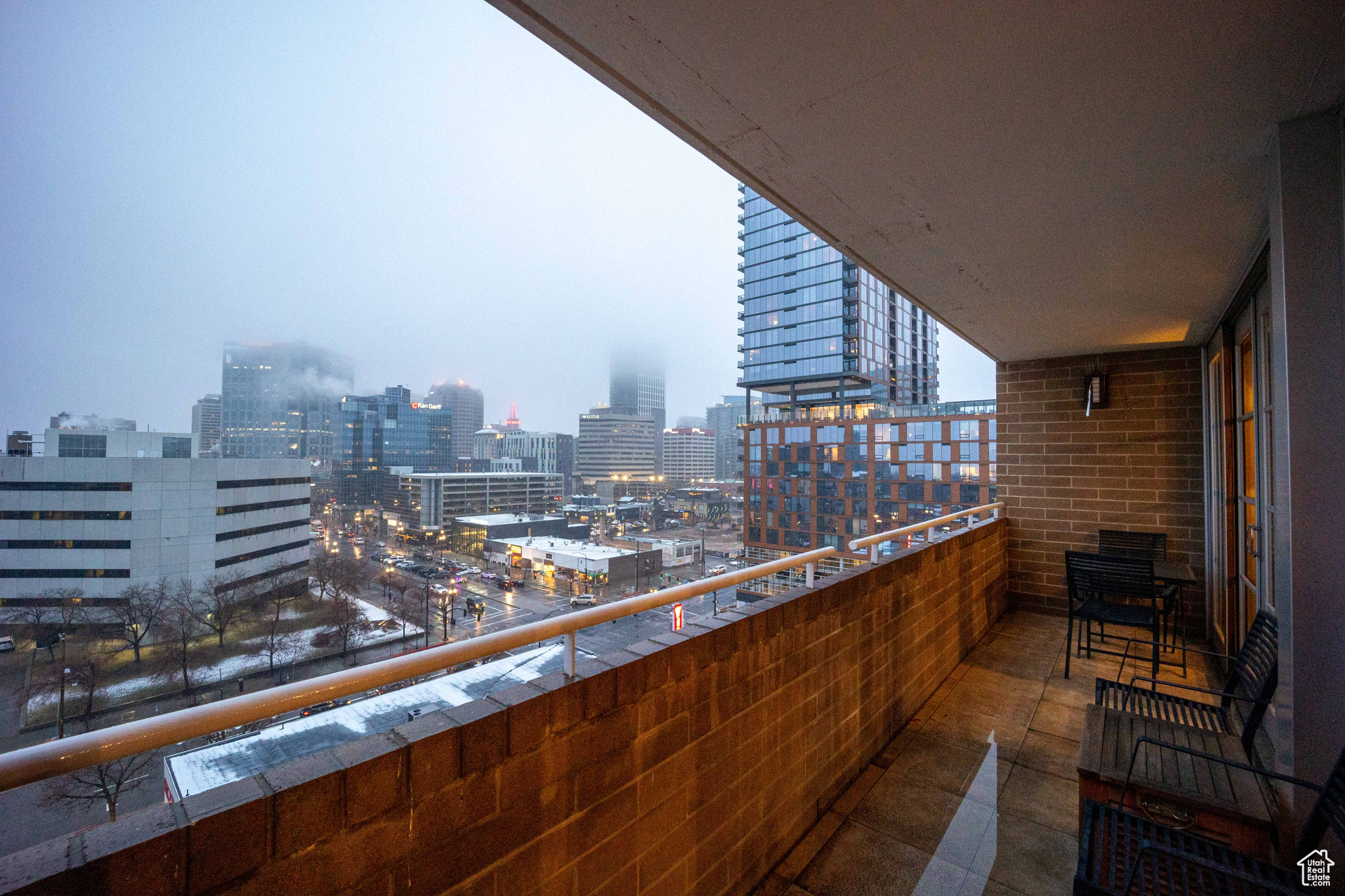 Balcony featuring a view of city