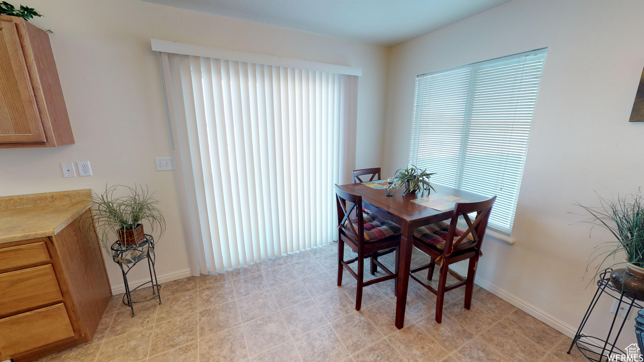 Dining area with baseboards