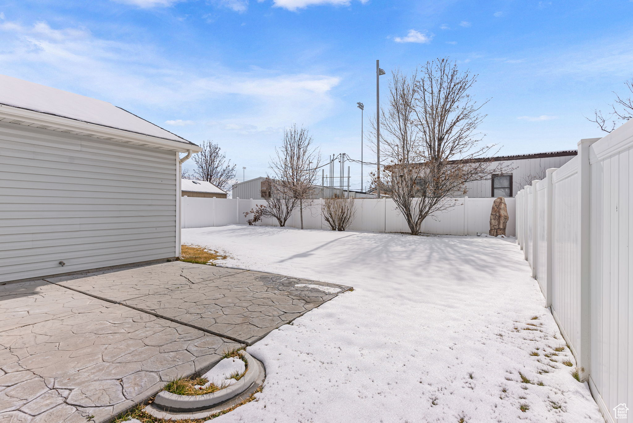 View of yard featuring a fenced backyard