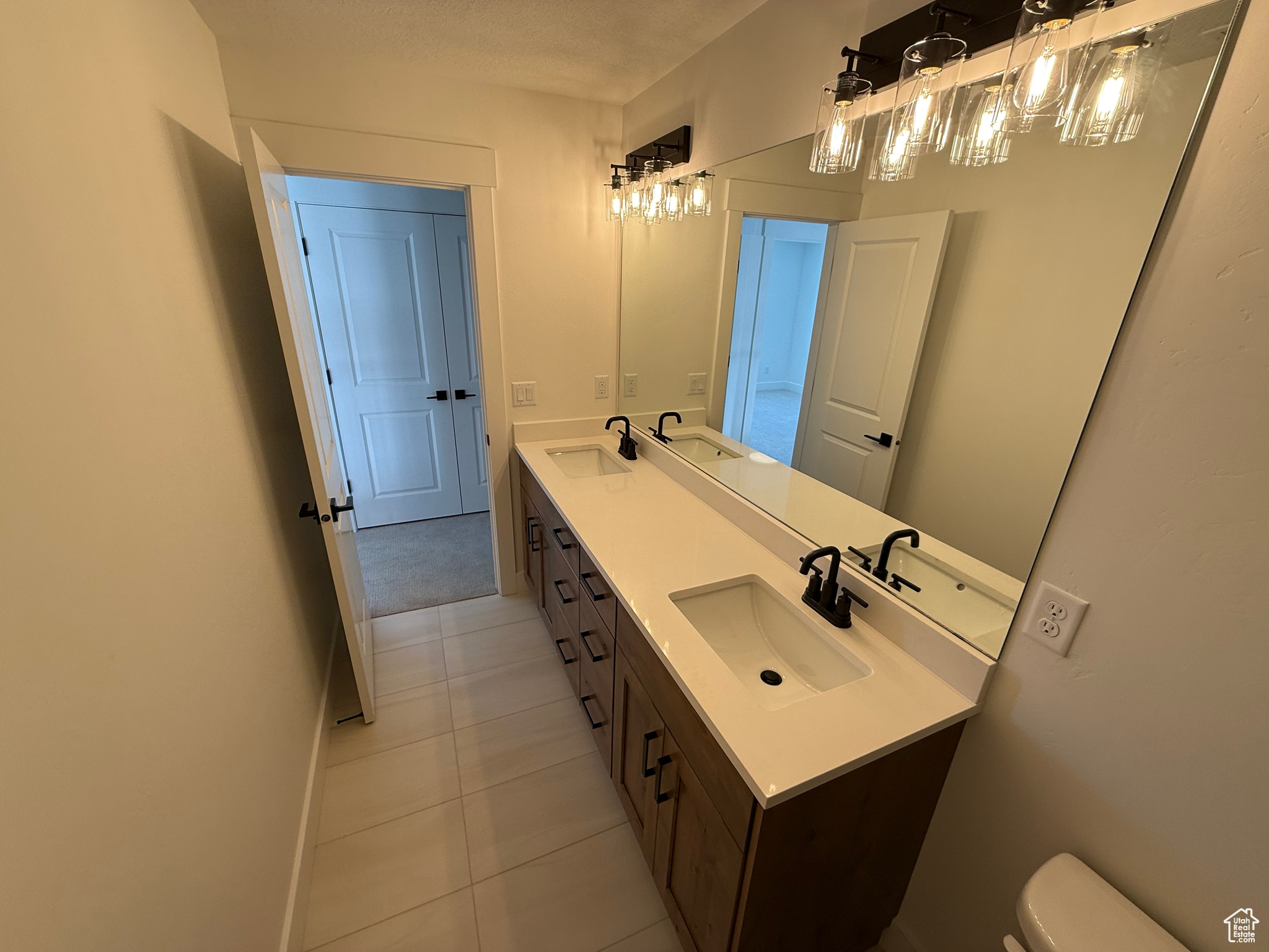 Bathroom with a sink and double vanity