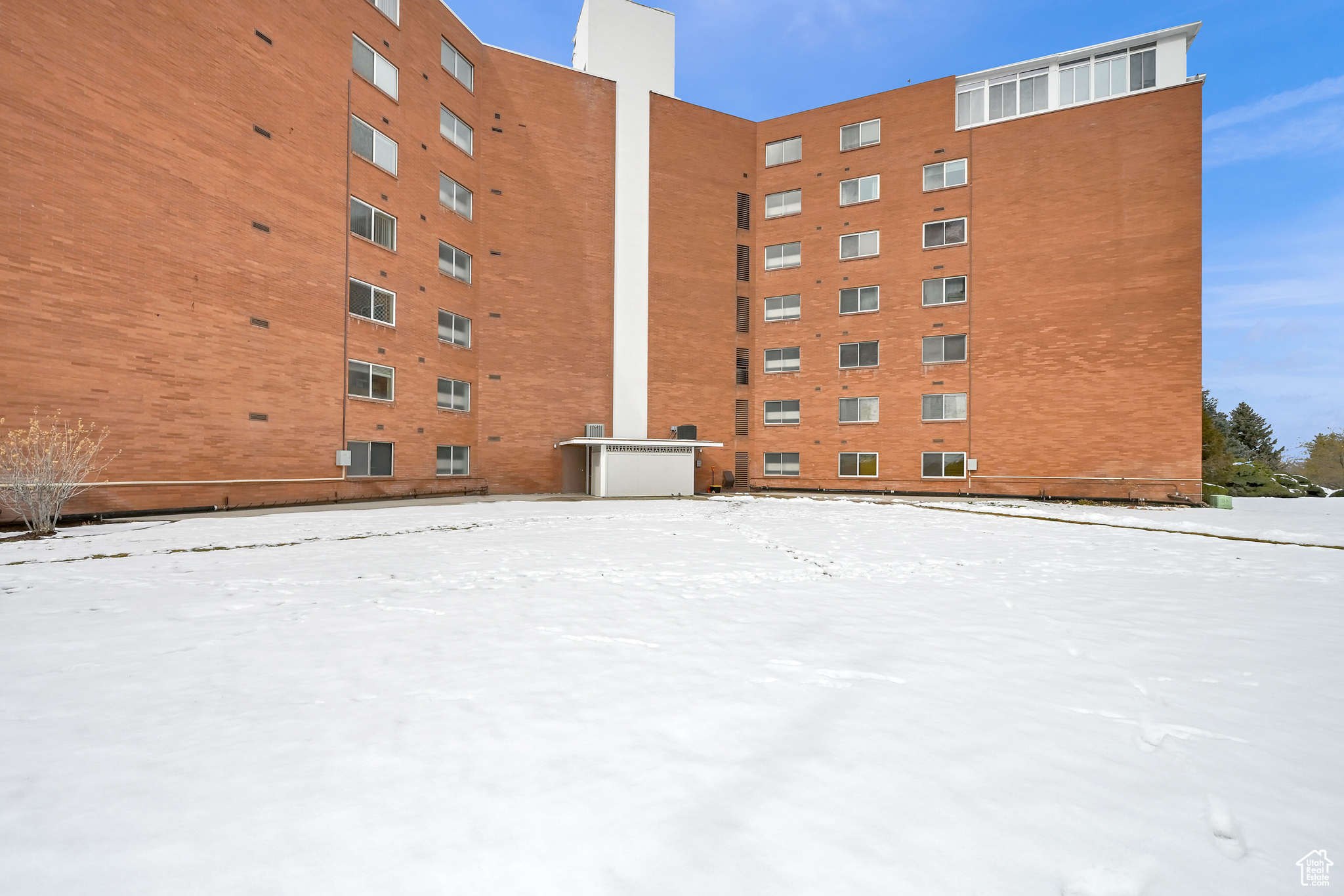 View of snow covered building