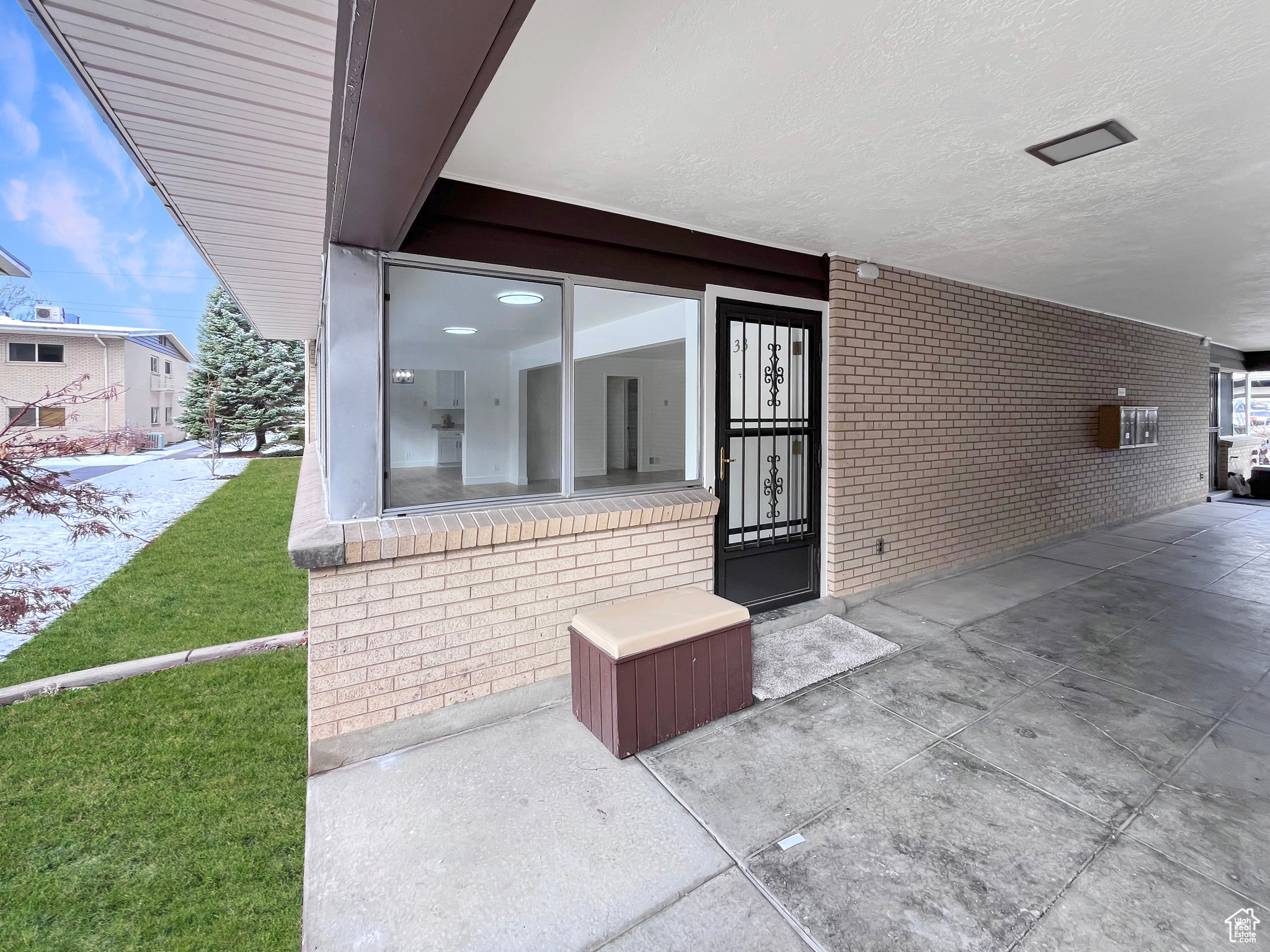 Property entrance featuring easy, single level living