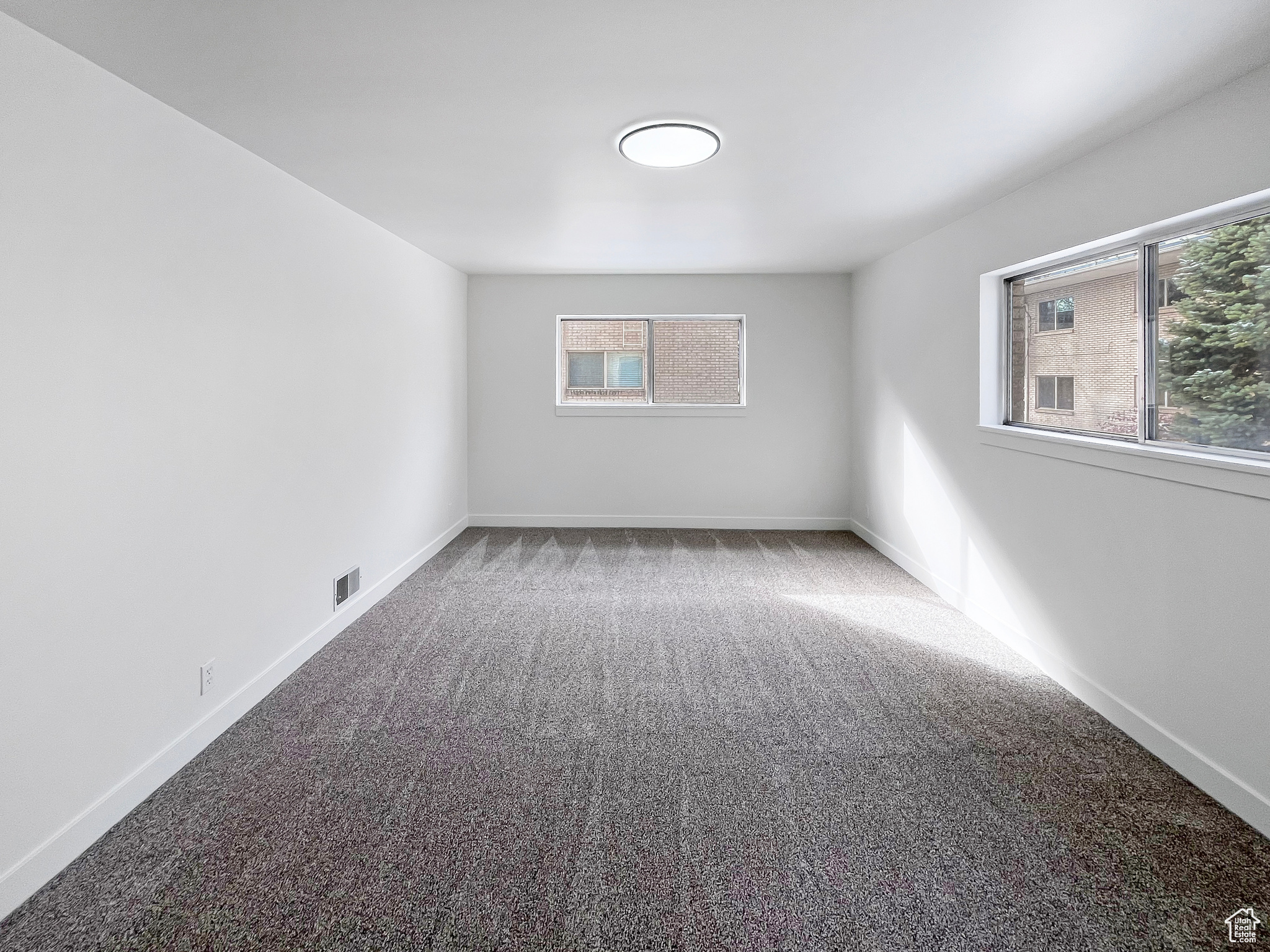 Master bedroom with new plush carpet and ample natural lighting