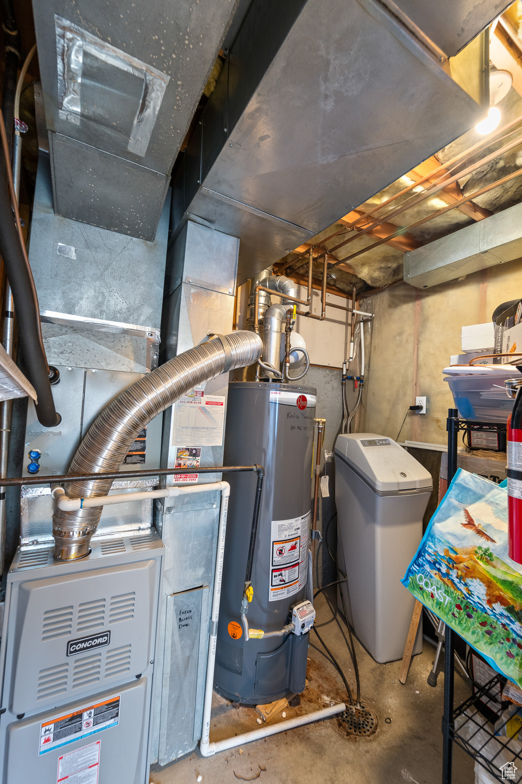 Utilities featuring gas water heater