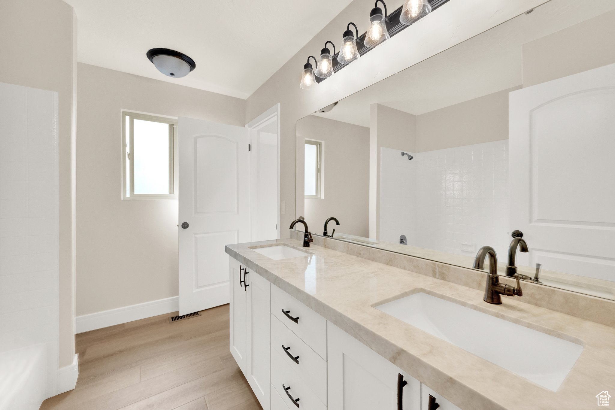 Primary bathroom with double vanity