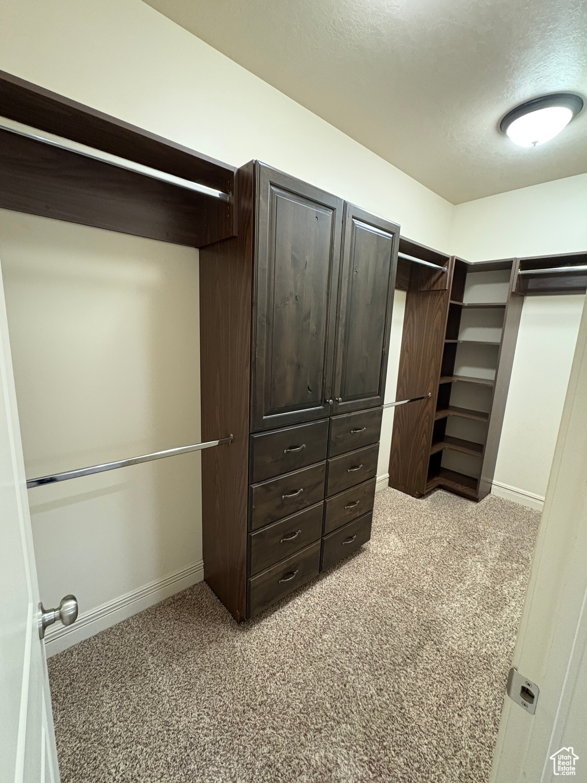 Walk in closet featuring carpet flooring