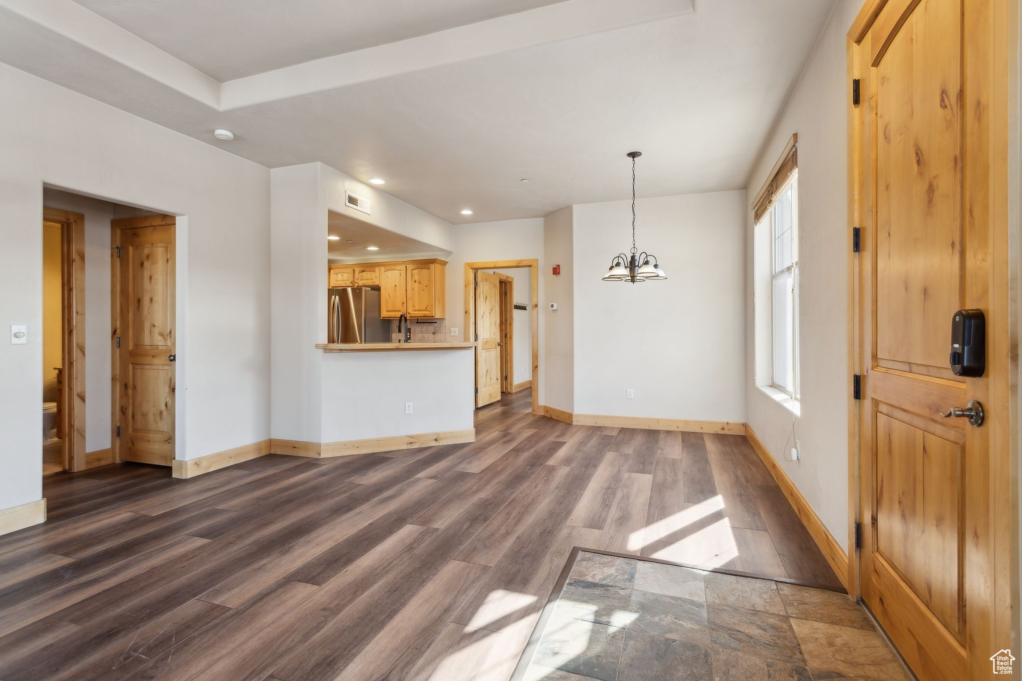 Living room and dining area