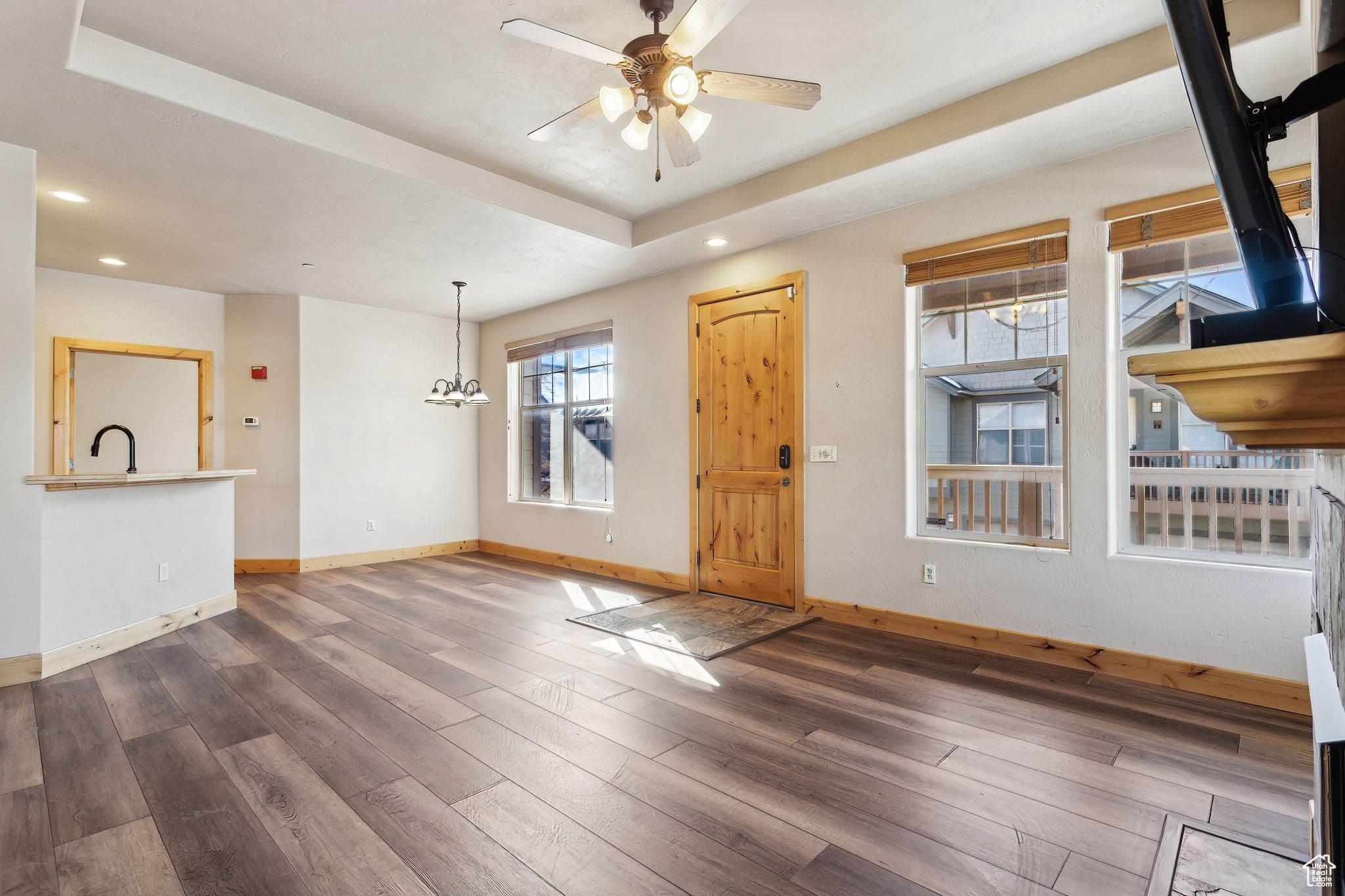 Living room and dining area
