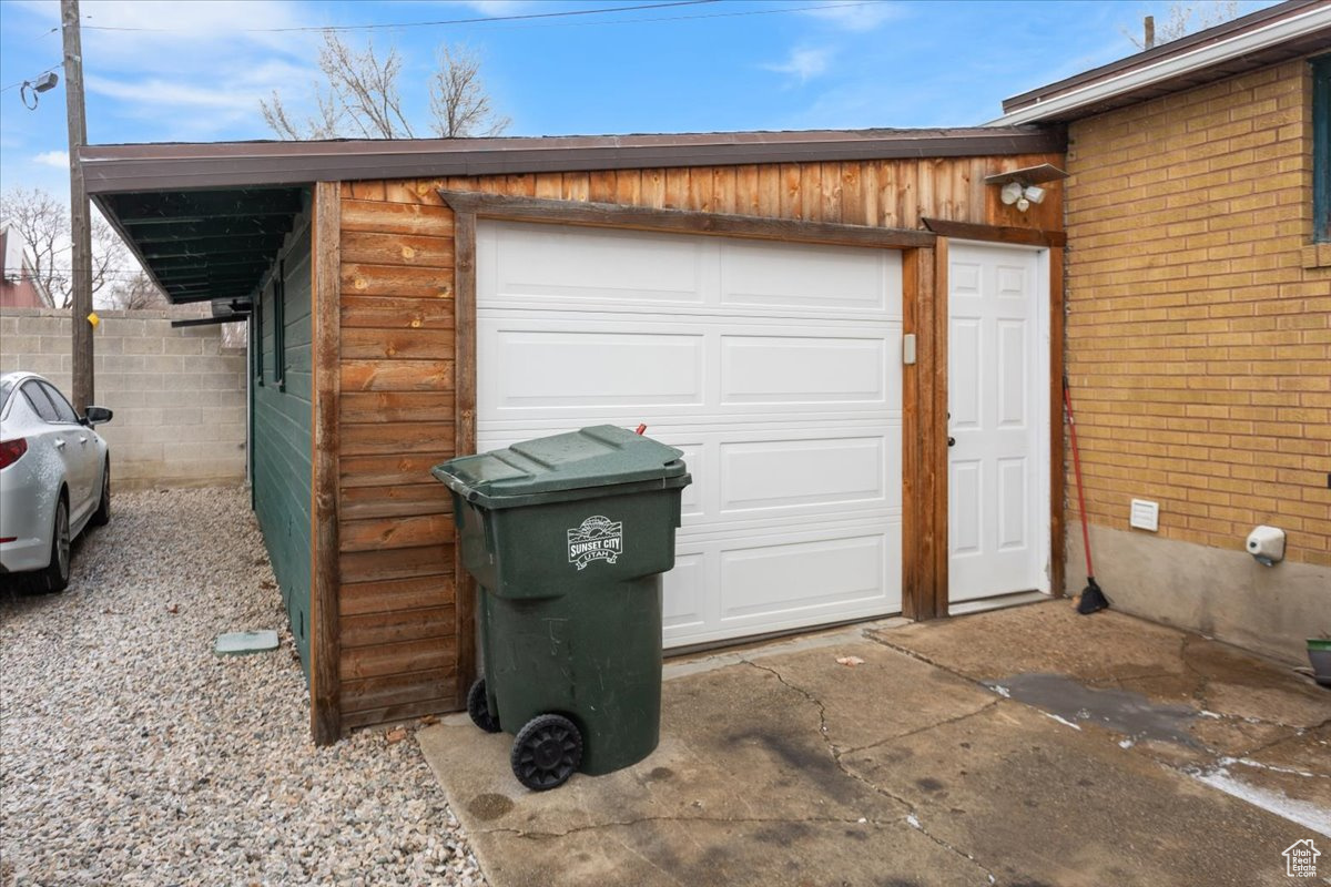 View of garage