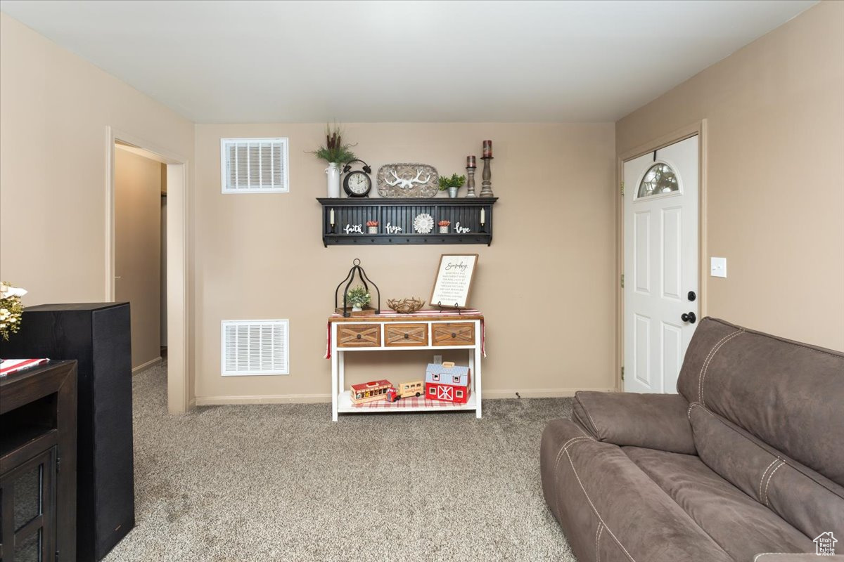 View of carpeted living room