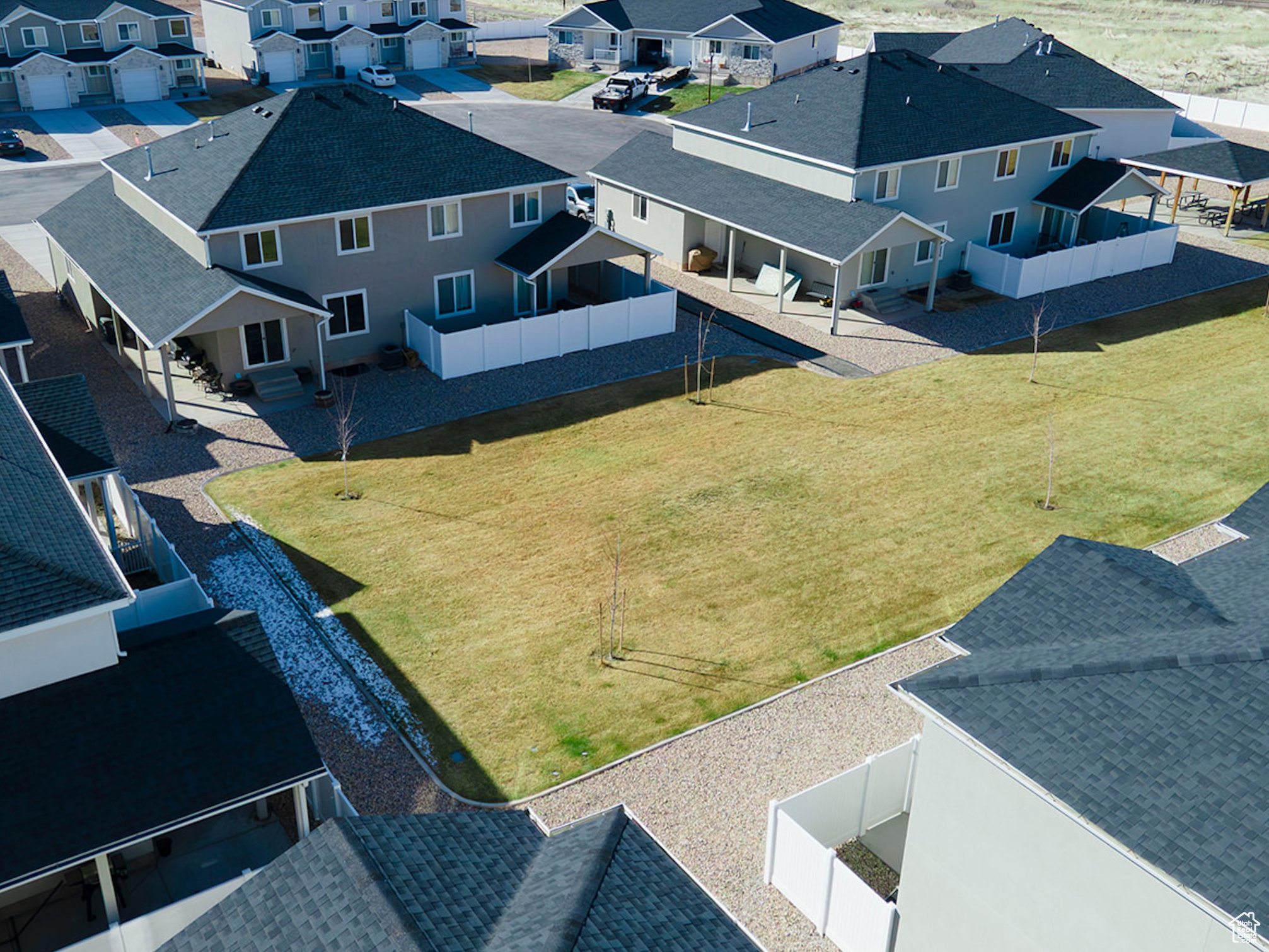 Aerial view with a residential view