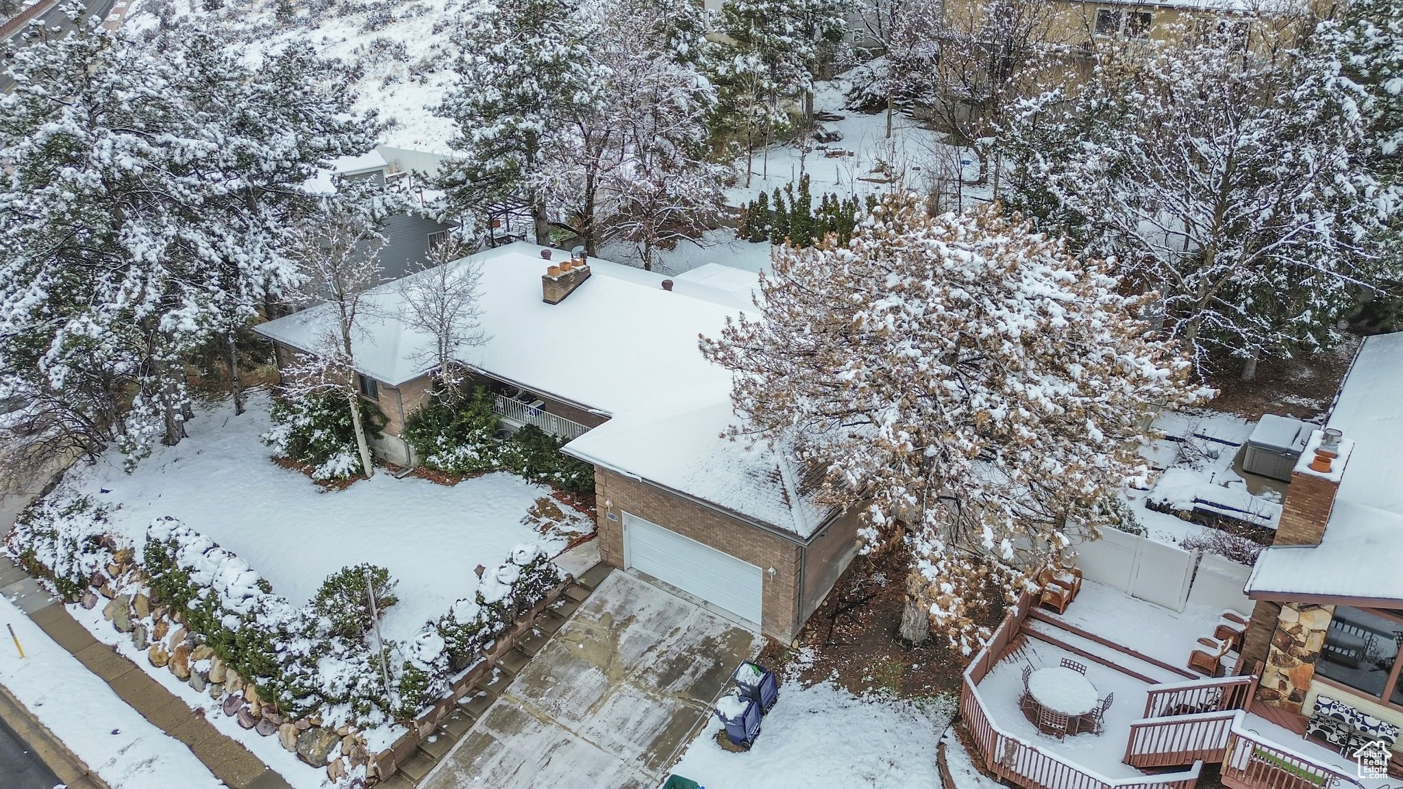 View of snowy aerial view