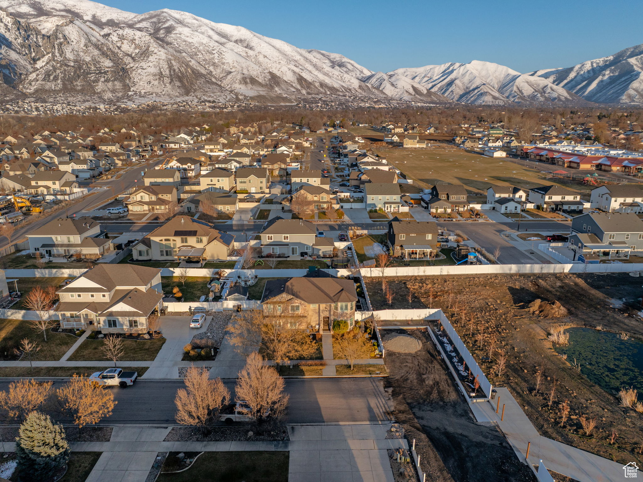Aerial view featuring our majestic Utah mountains. View to the East.