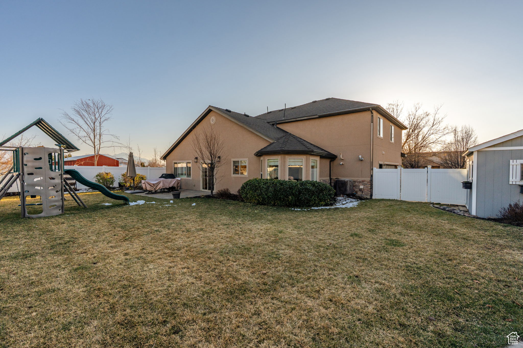 Large backyard.